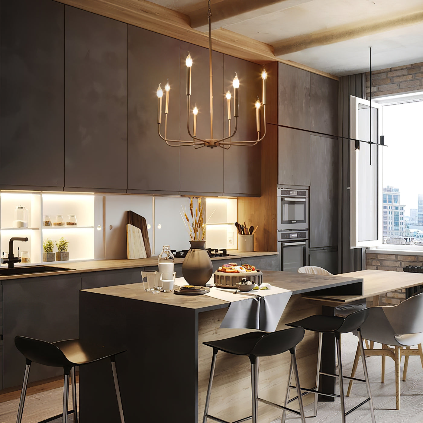 Ulfuvys Modern Kerzen Industrie Kronleuchter-Letslighting
