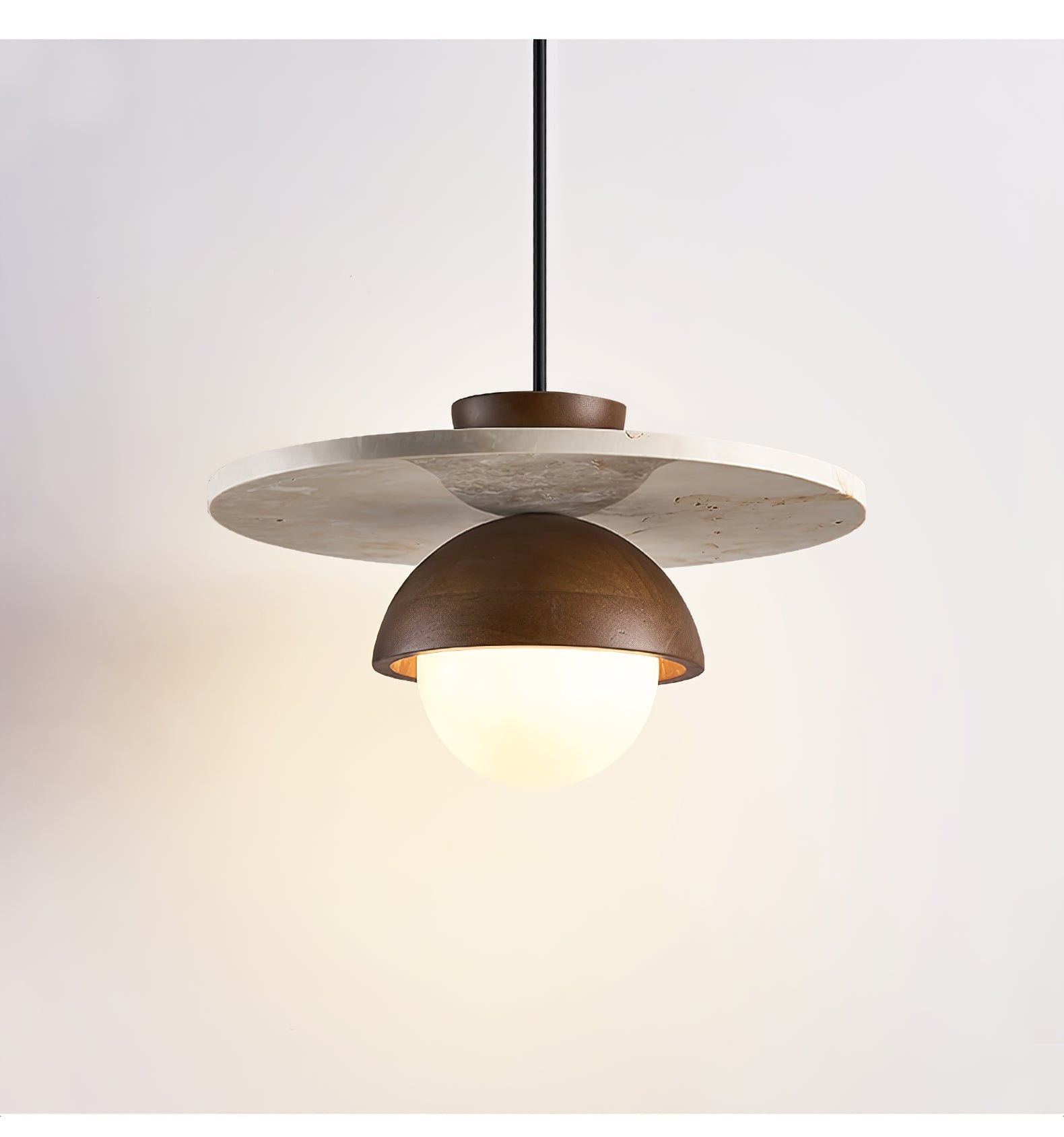 Vera Travertine Glass Pendant Light Design - Neutralighting