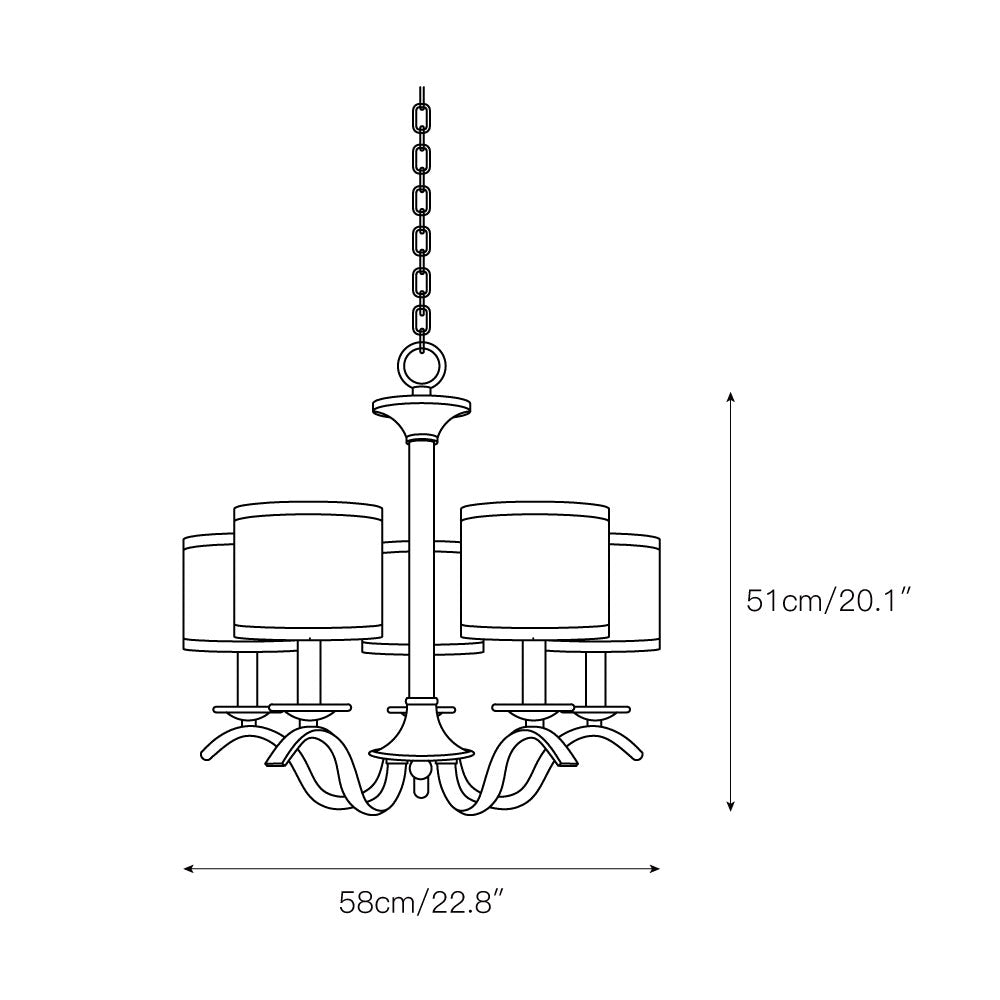 Vatnuvys Traditional Premium Brass Fabric Metal Chandelier - Letslighting