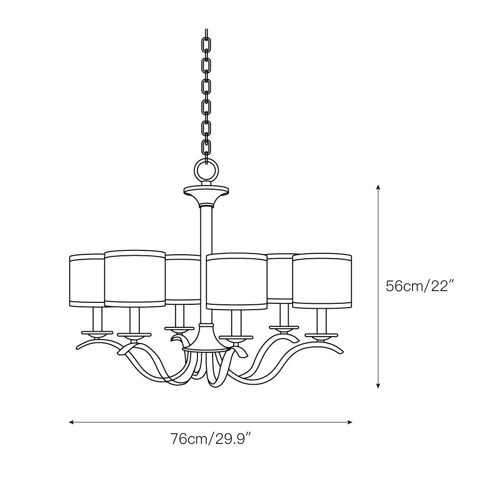 Vatnuvys Traditional Premium Brass Fabric Metal Chandelier - Letslighting