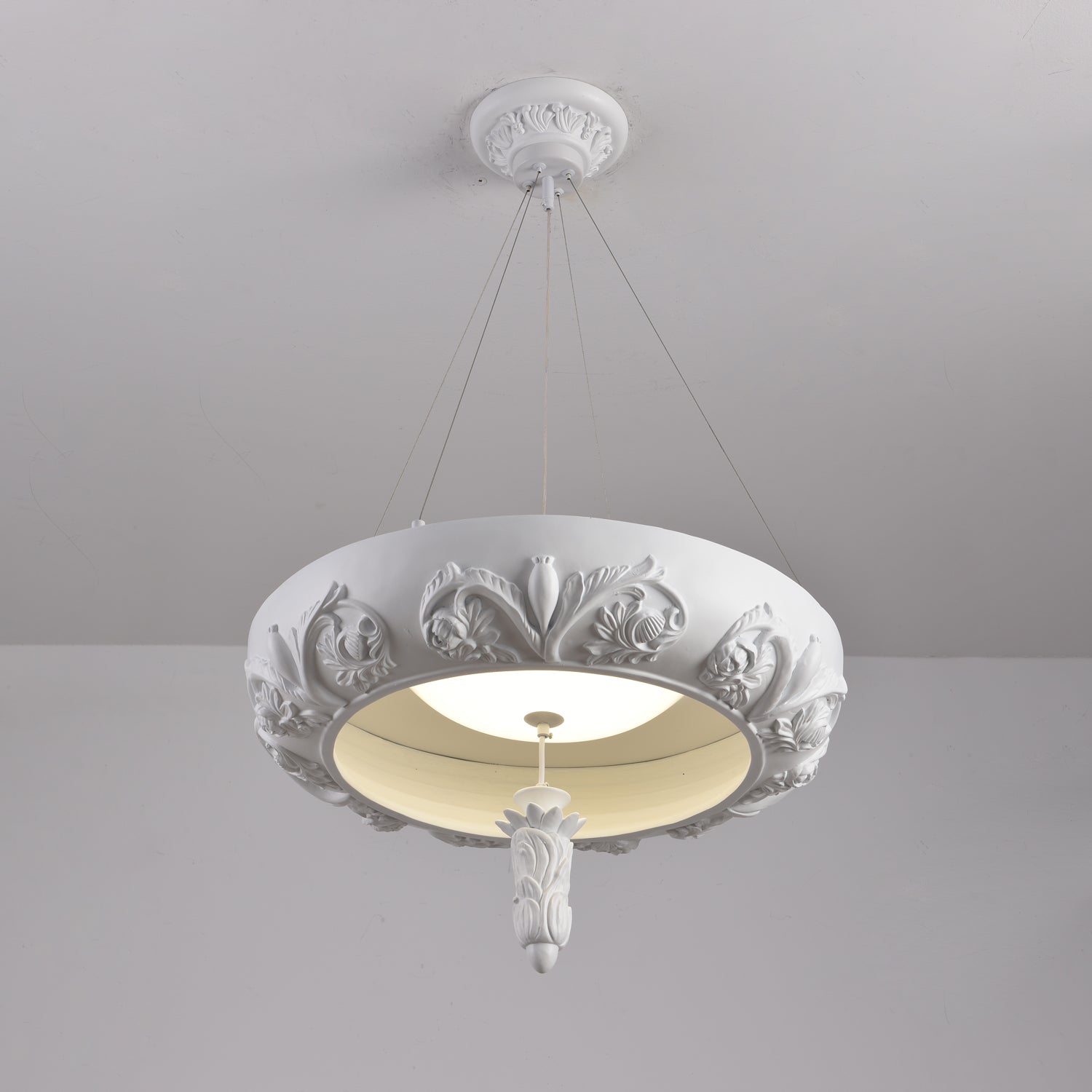 Rococo Eleganter Kronleuchter aus Gips-Letslighting