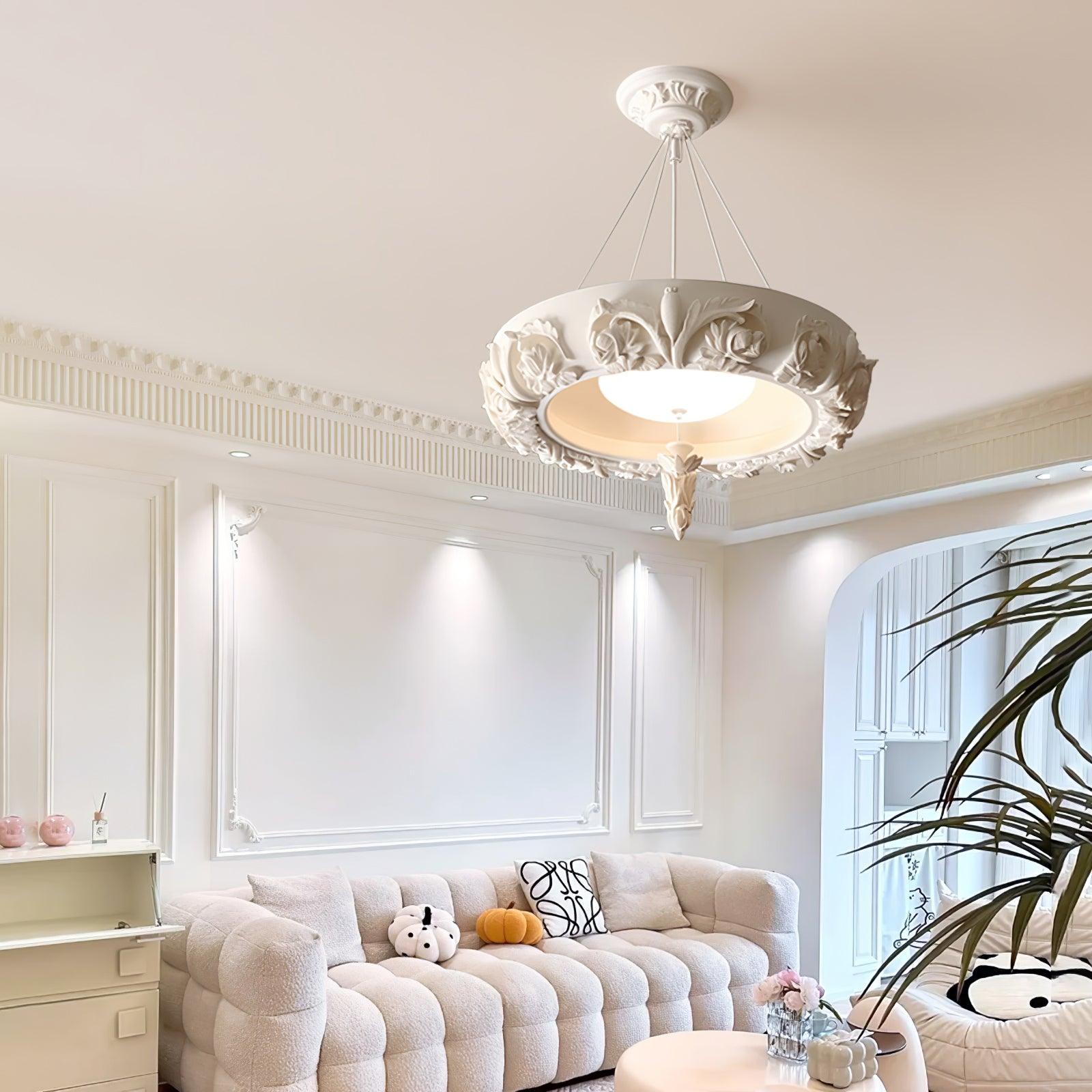Rococo Eleganter Kronleuchter aus Gips-Letslighting