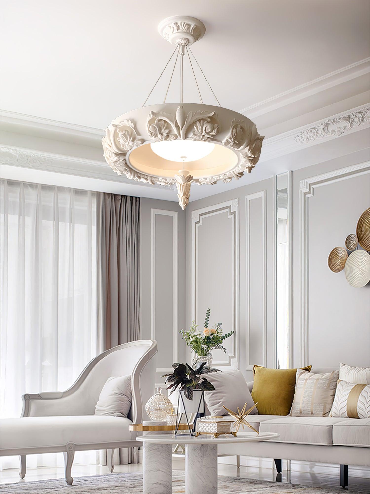 Rococo Eleganter Kronleuchter aus Gips-Letslighting