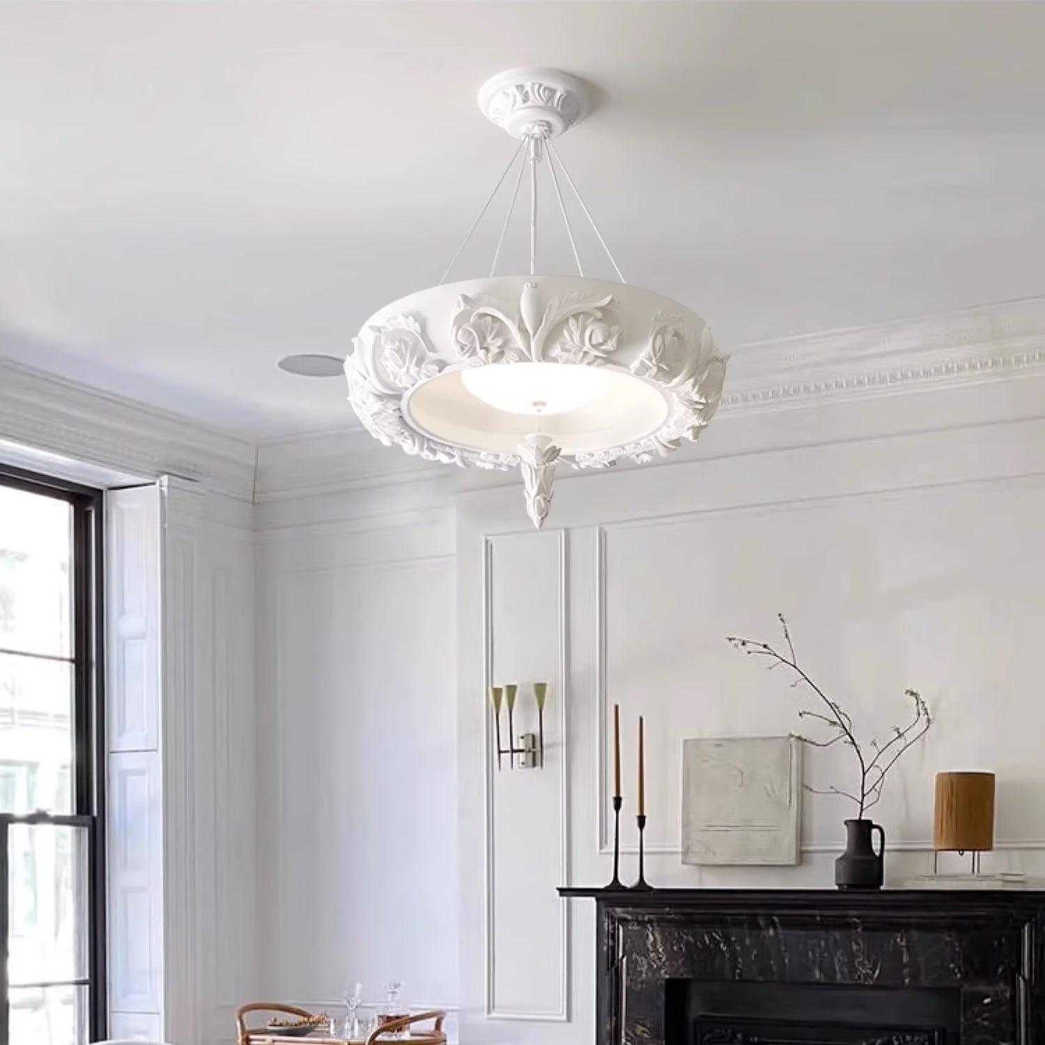 Rococo Eleganter Kronleuchter aus Gips-Letslighting