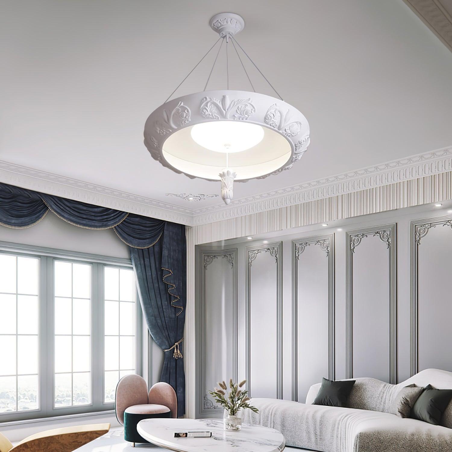Rococo Eleganter Kronleuchter aus Gips-Letslighting