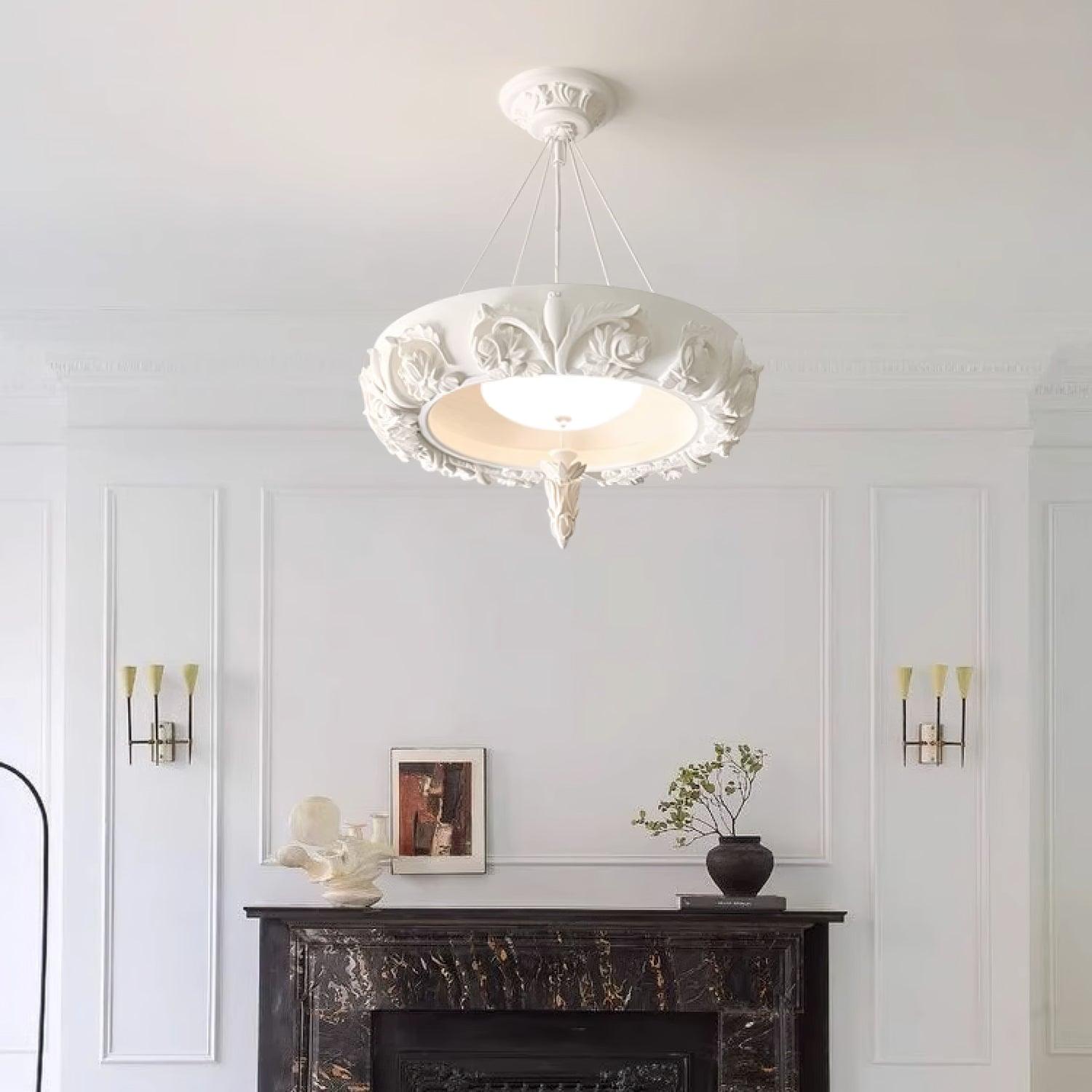 Rococo Eleganter Kronleuchter aus Gips-Letslighting