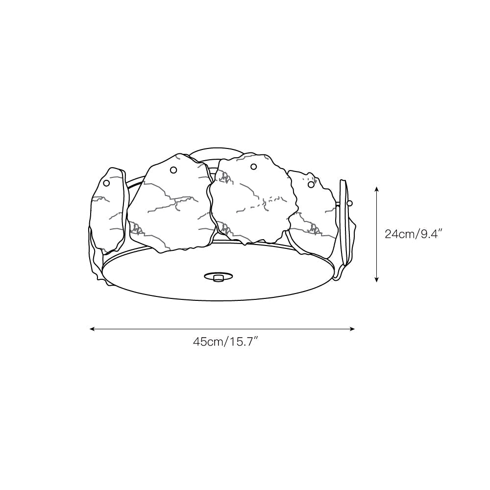 Zoruvys Sophisticated Disc Flat Alabaster Glass Ceiling Light - Letslighting