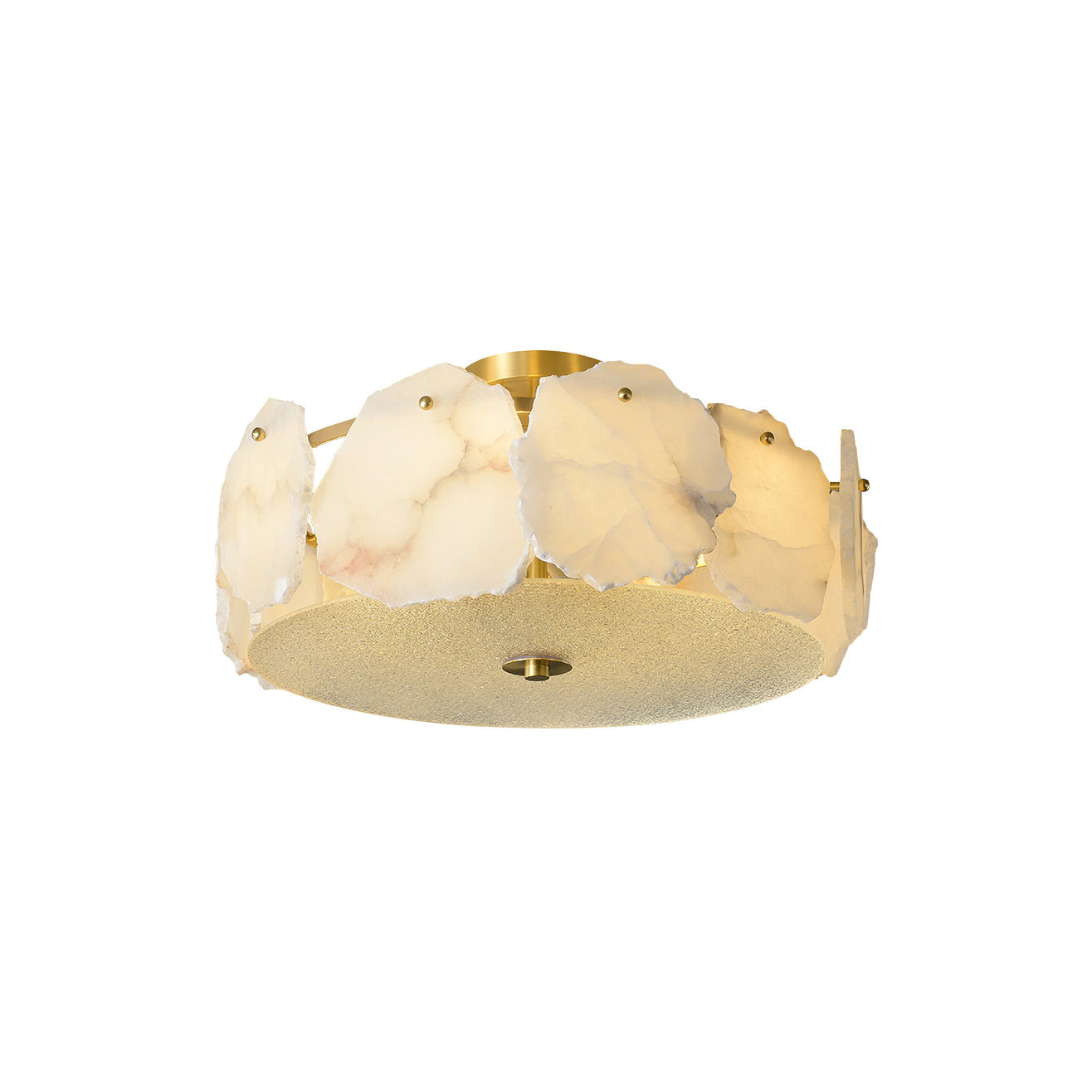 Zoruvys Sophisticated Disc Flat Alabaster Glass Ceiling Light - Letslighting