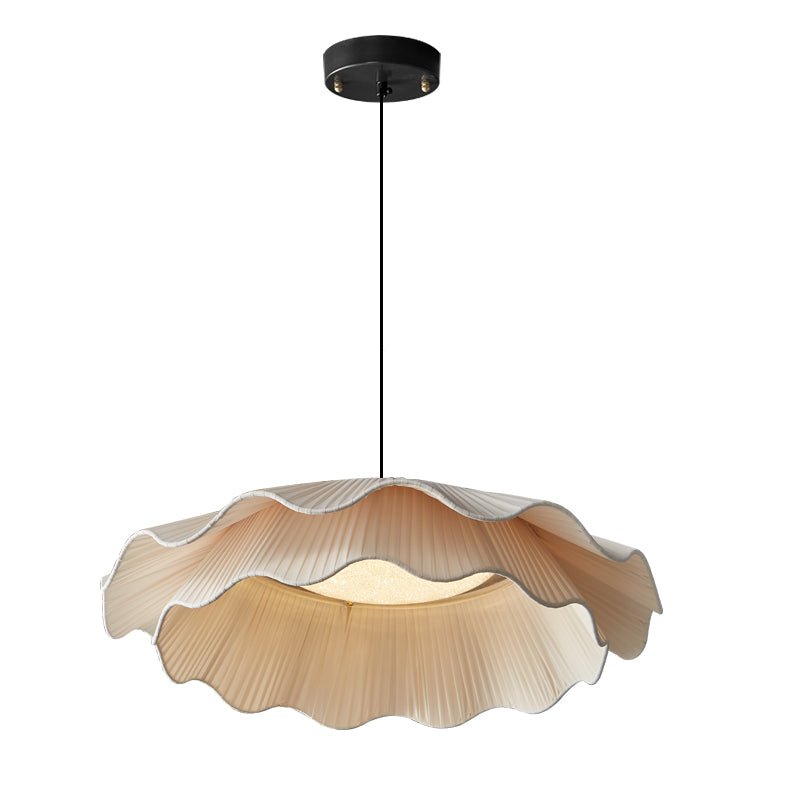 Ellorel Eleganz Welle Messing Stoff Pendelleuchte-Letslighting
