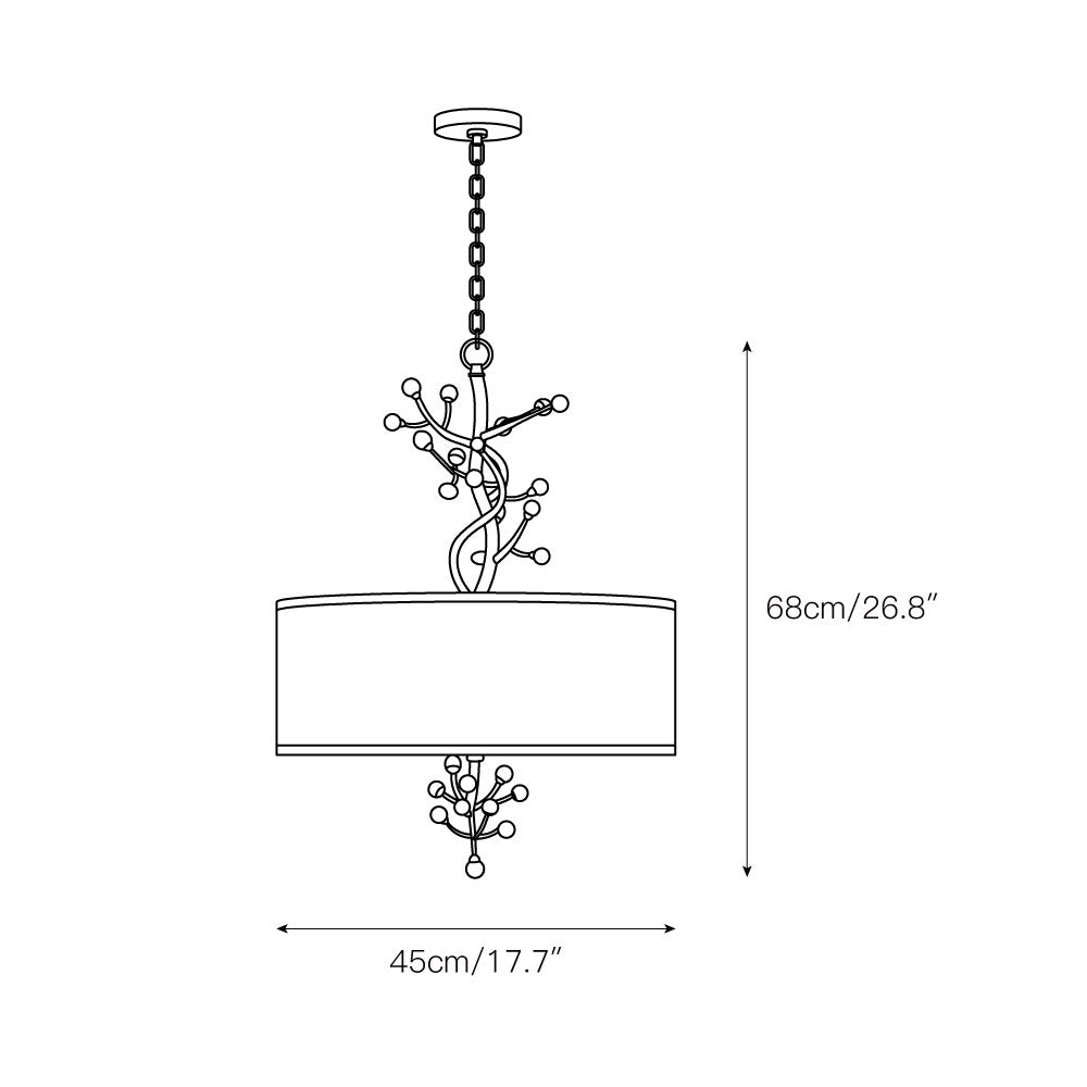 Asbury Kristall Stoff Pendelleuchte-Letslighting