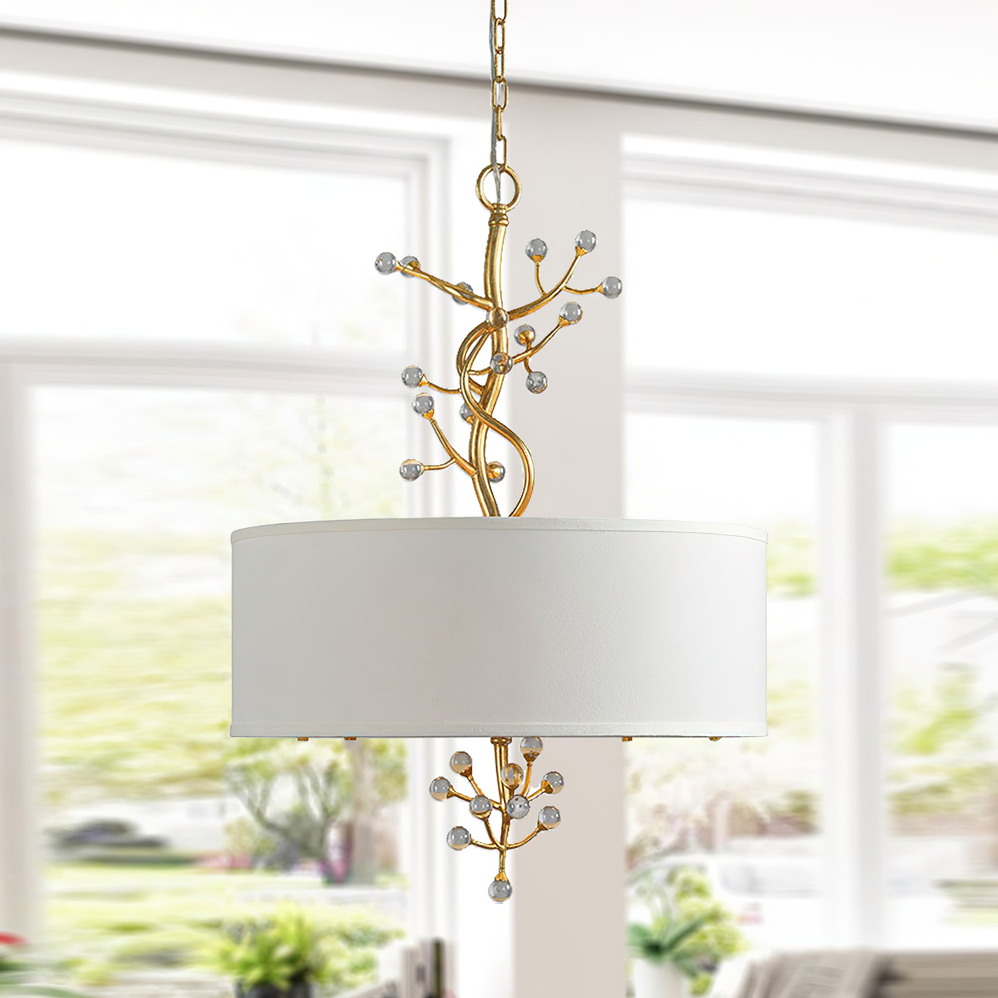Asbury Kristall Stoff Pendelleuchte-Letslighting