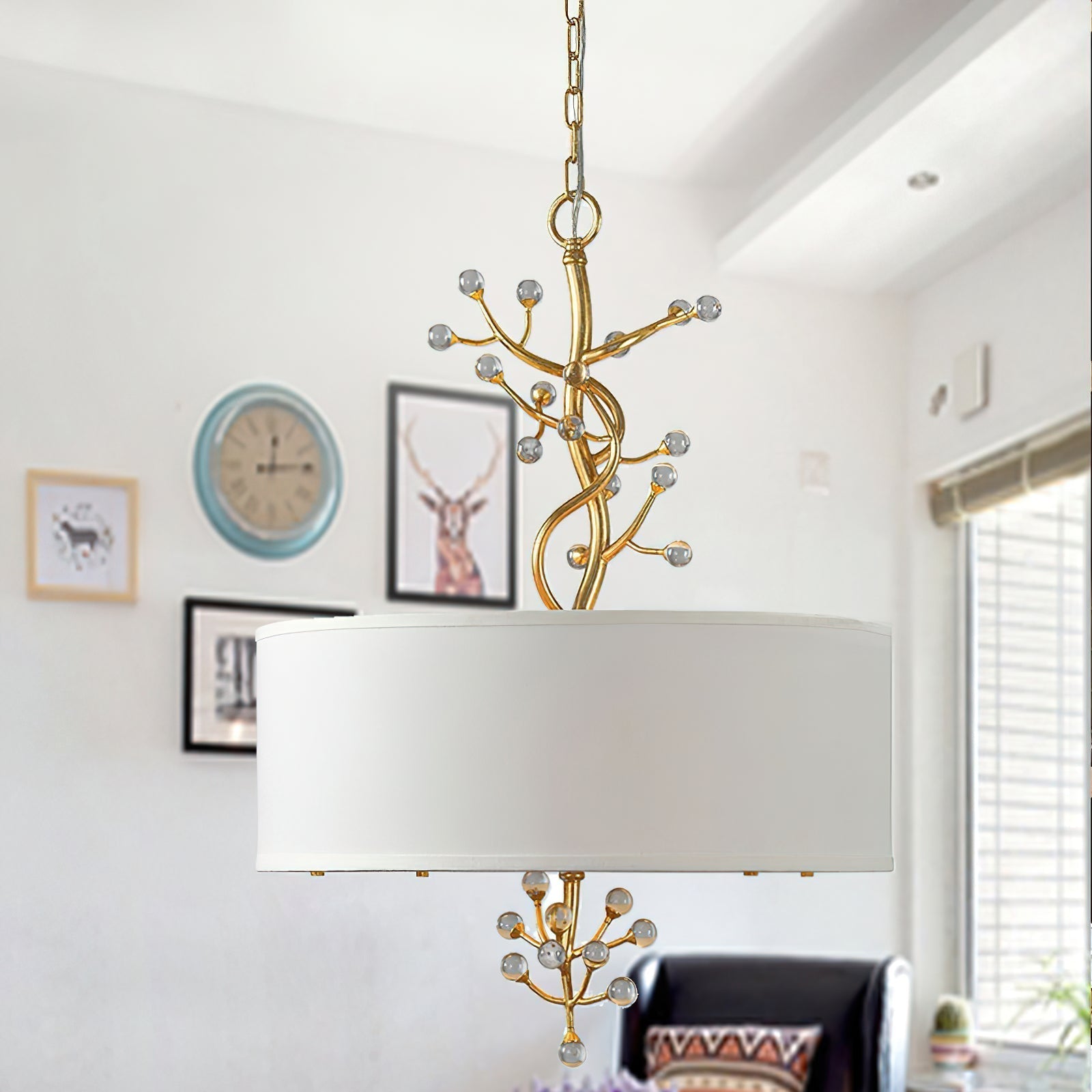 Asbury Kristall Stoff Pendelleuchte-Letslighting