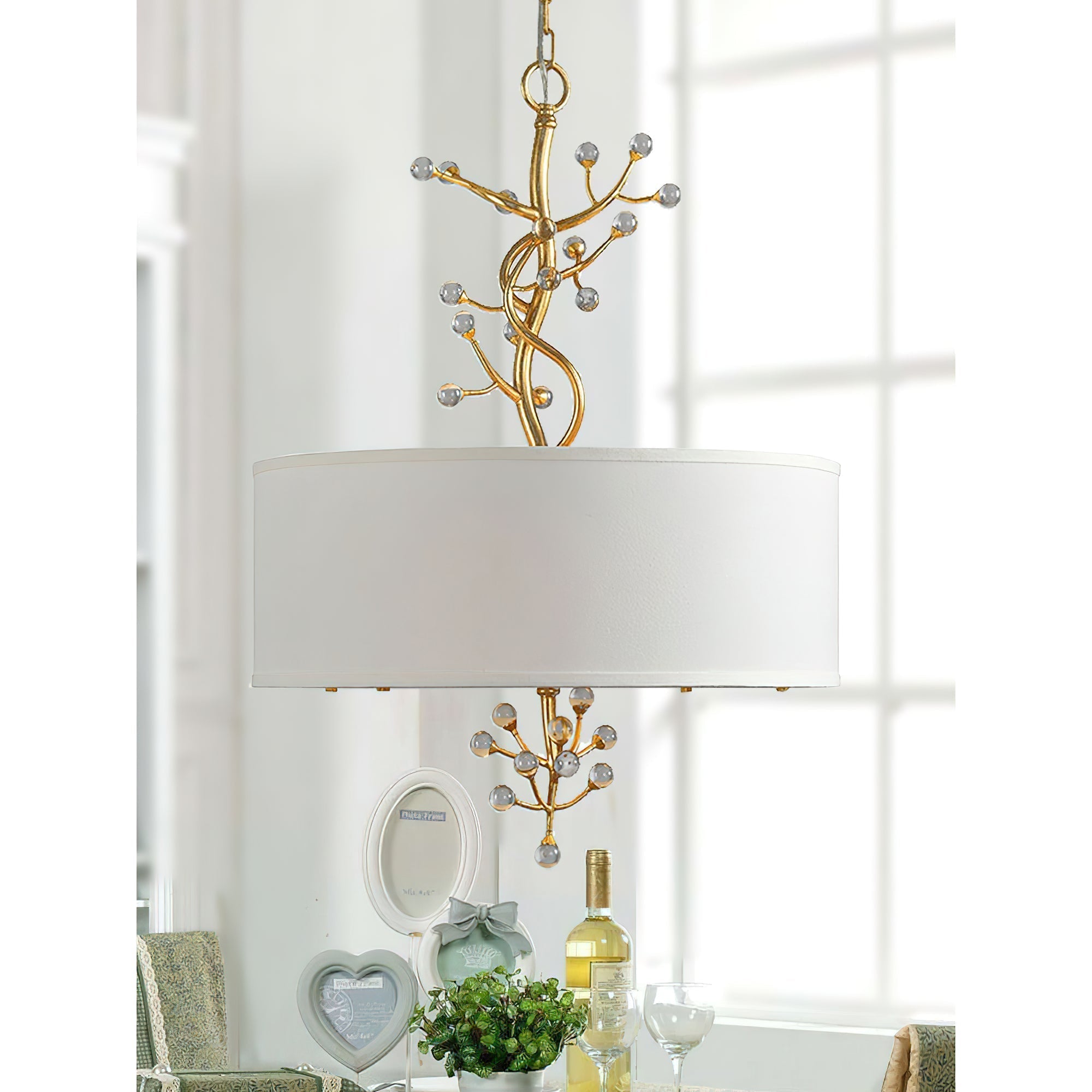Asbury Kristall Stoff Pendelleuchte-Letslighting