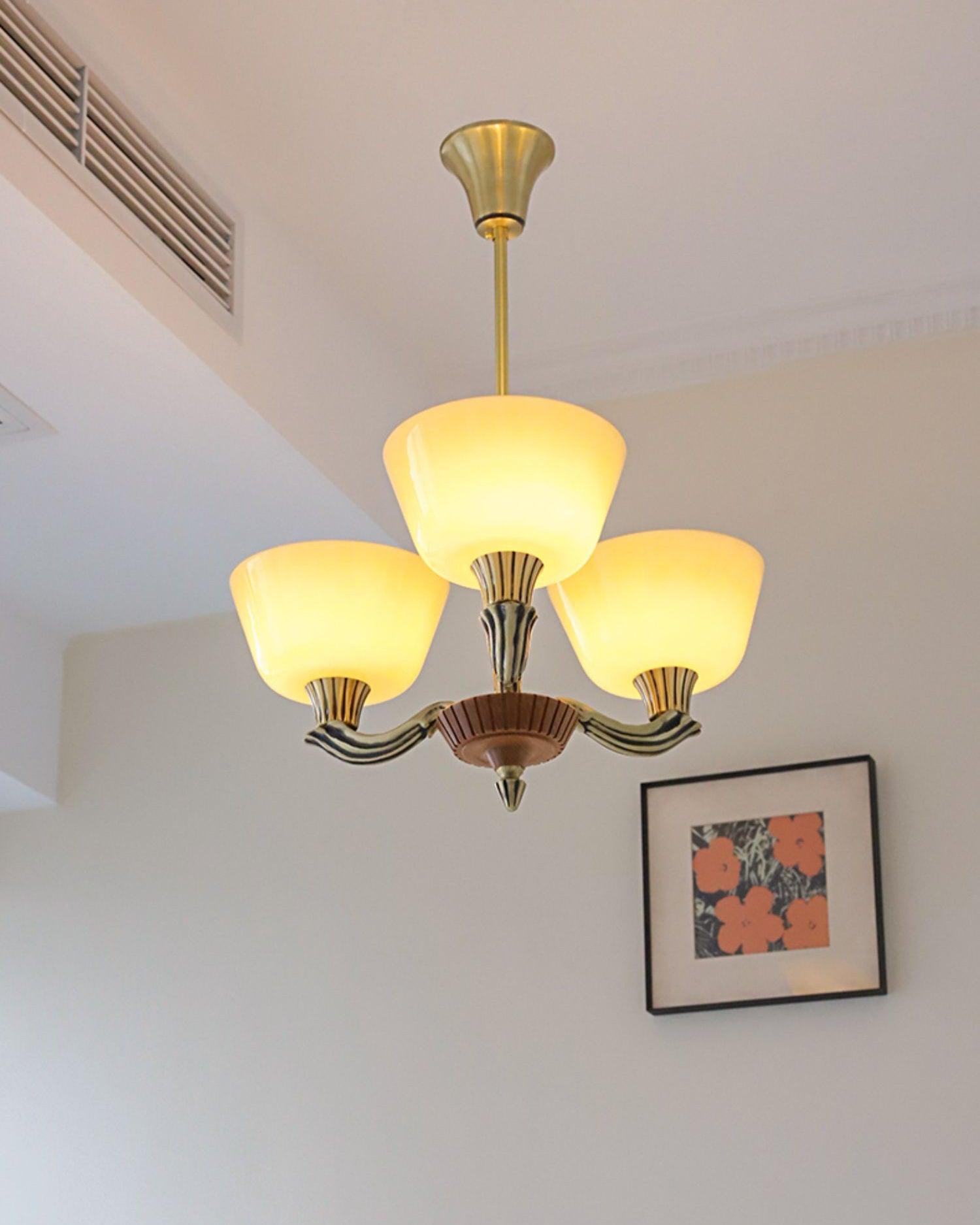 Lustra Kronleuchter Ausgestellt Schirm Vintage-Letslighting