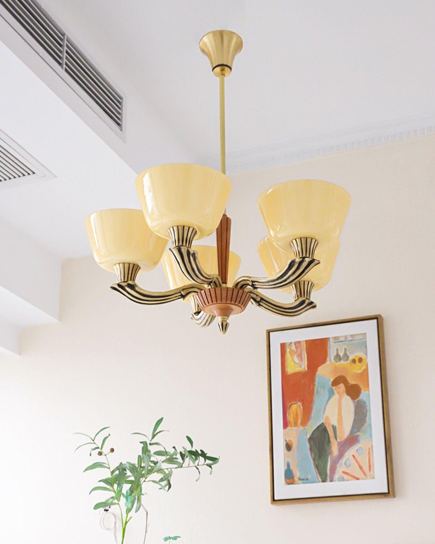 Lustra Kronleuchter Ausgestellt Schirm Vintage-Letslighting
