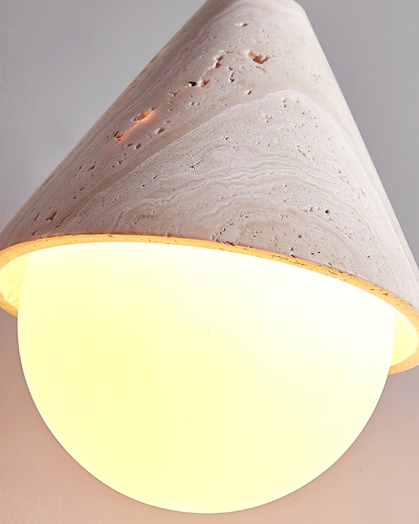 Cevynisra Cone Hemisphere Travertine Pendant Light - Neutralighting