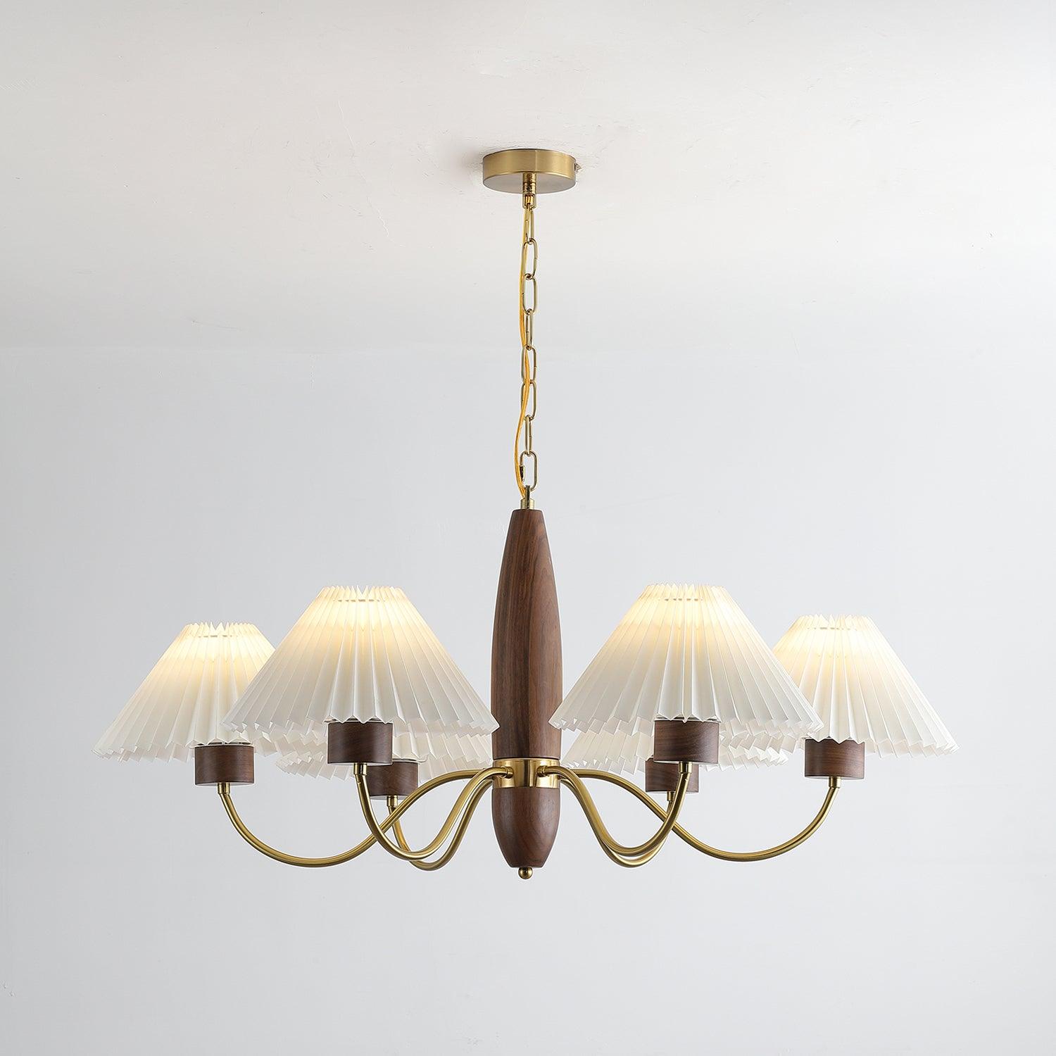 Lustra Kronleuchter Walnuss Messing Elegant-Letslighting
