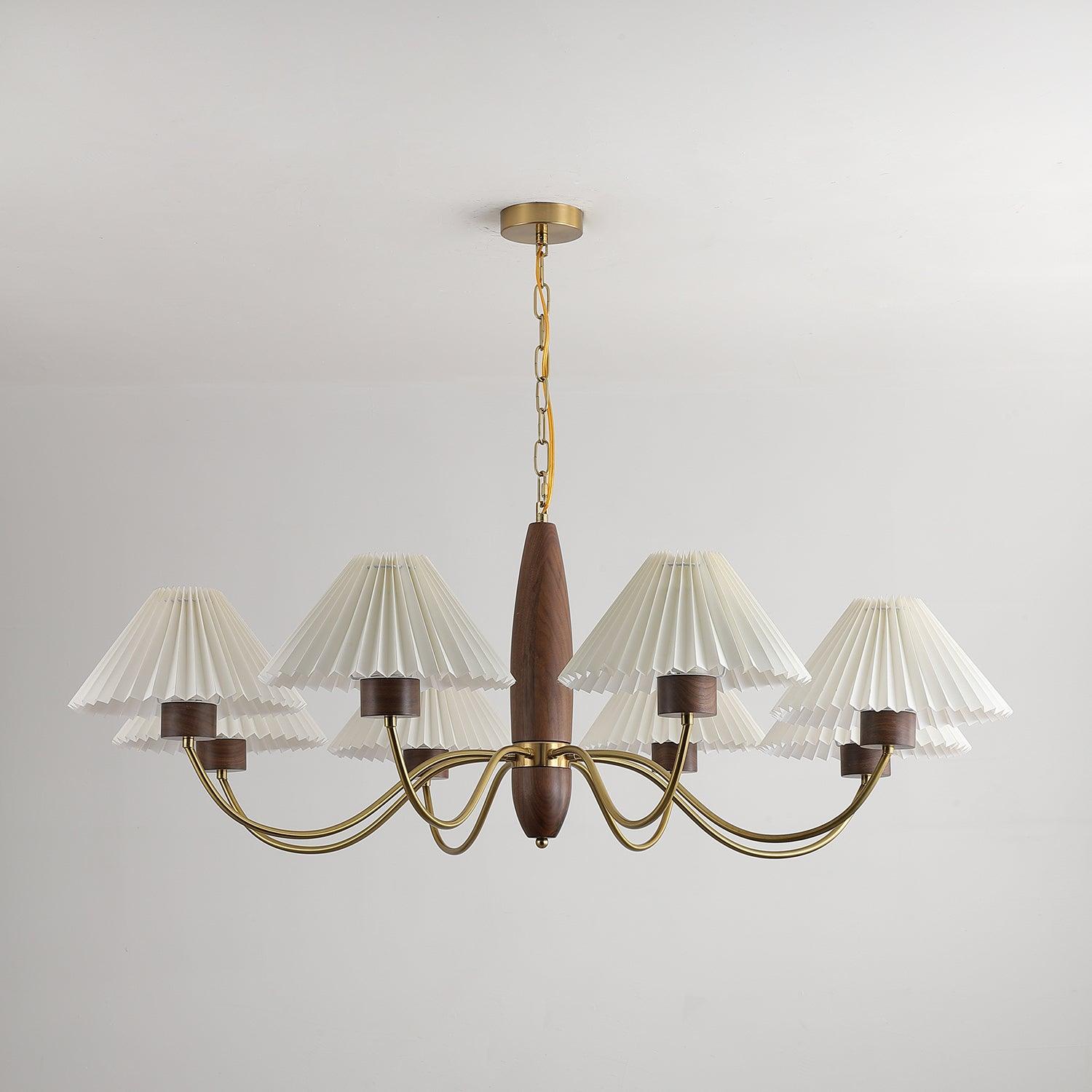 Lustra Kronleuchter Walnuss Messing Elegant-Letslighting