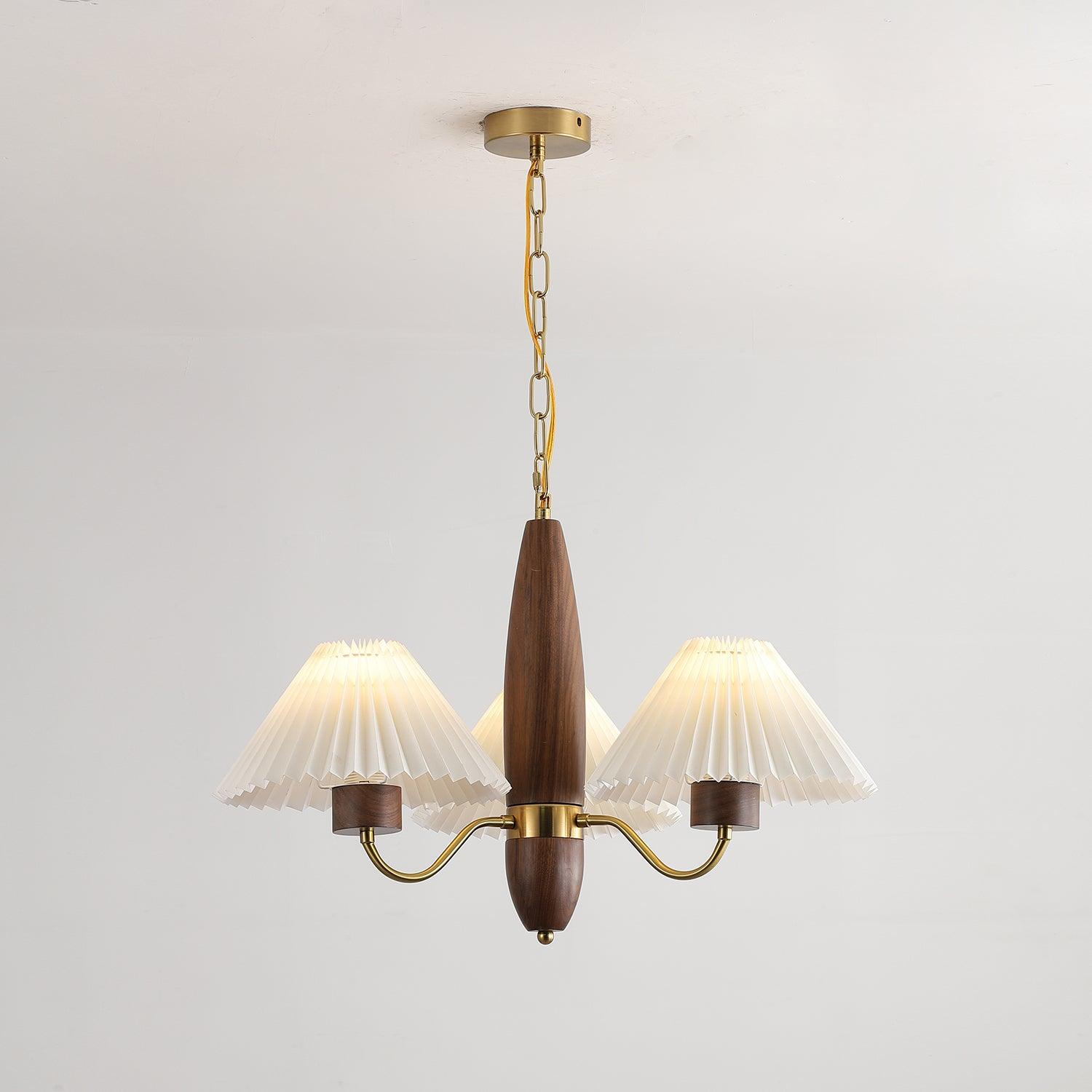 Lustra Kronleuchter Walnuss Messing Elegant-Letslighting