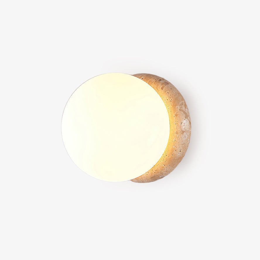 Caliror Round-Plate Travertine Wall Light - Neutralighting