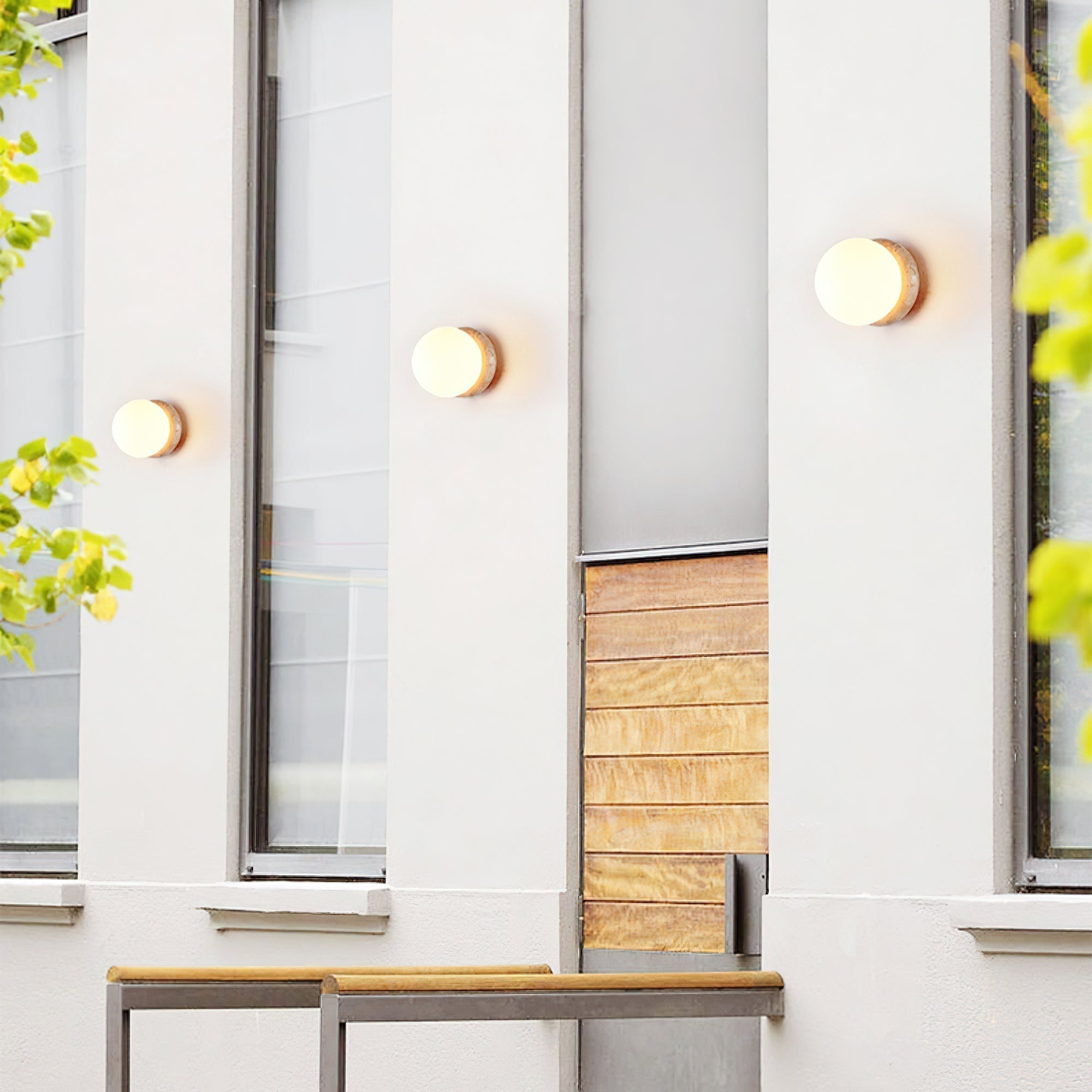 Caliror Rund-Platte Travertin Wandleuchte-Letslighting