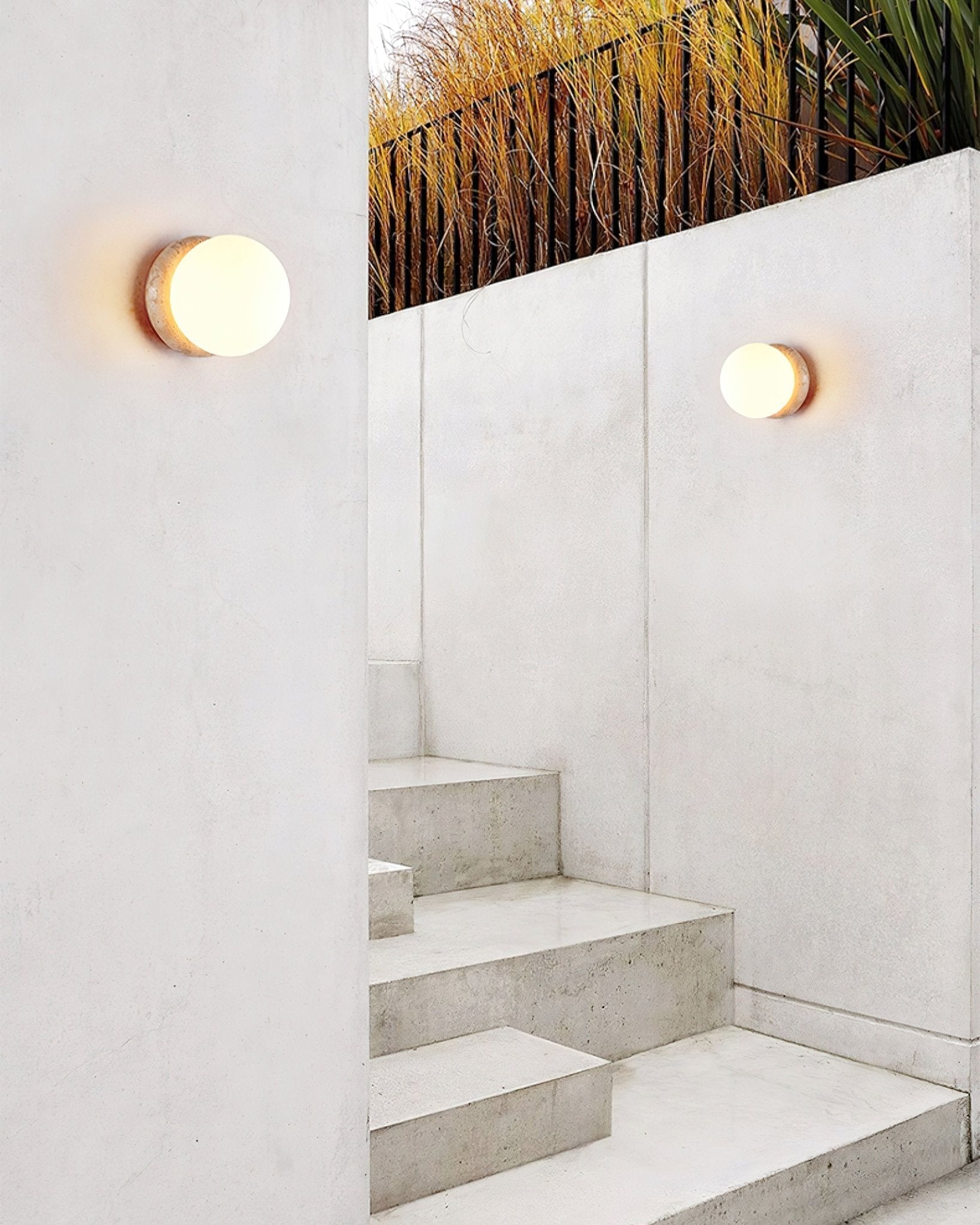 Caliror Rund-Platte Travertin Wandleuchte-Letslighting