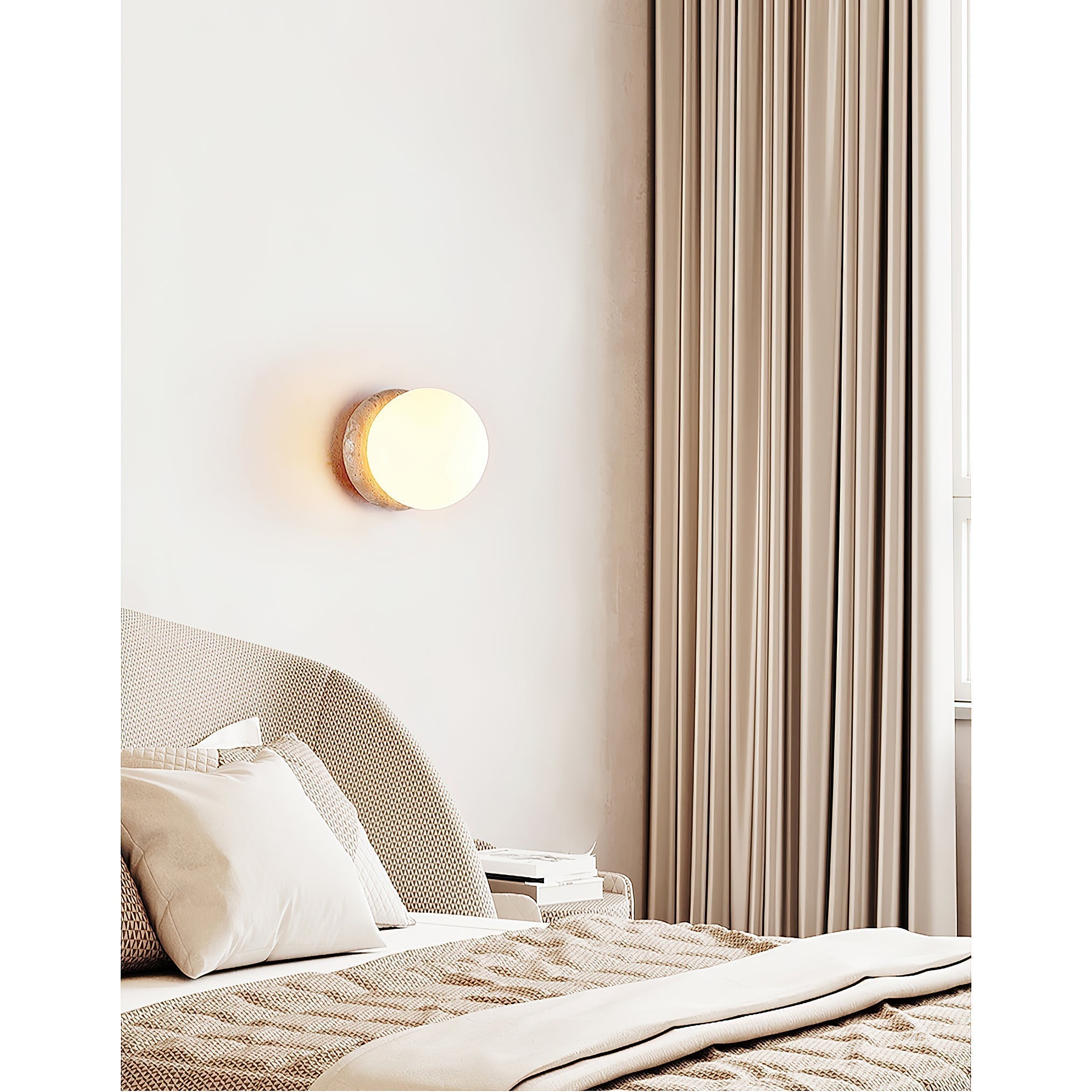 Blikuvys Modern Minimalist Travertine Glass Wall Lamp - Letslighting