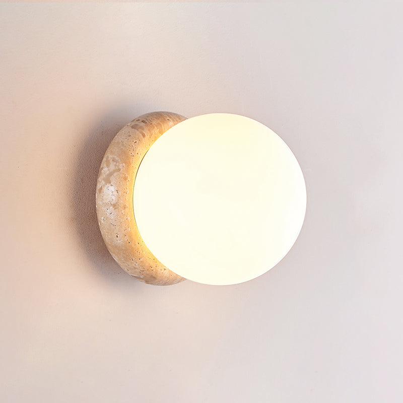 Blikuvys Modern Minimalist Travertine Glass Wall Lamp - Letslighting