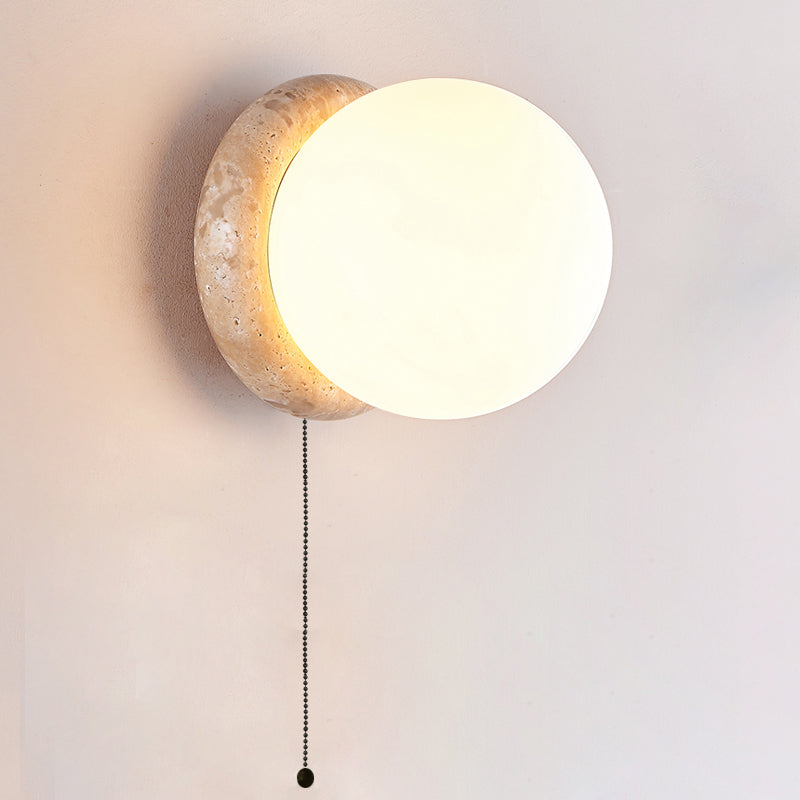 Blikuvys Modern Minimalist Travertine Glass Wall Lamp - Letslighting
