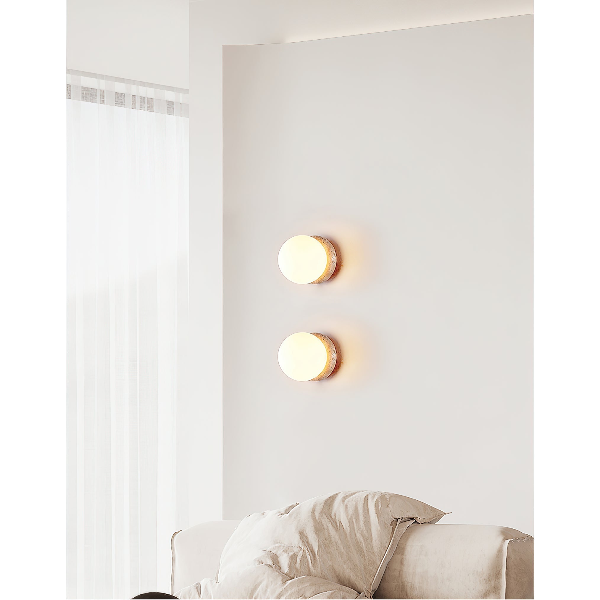 Blikuvys Modern Minimalist Travertine Glass Wall Lamp - Letslighting