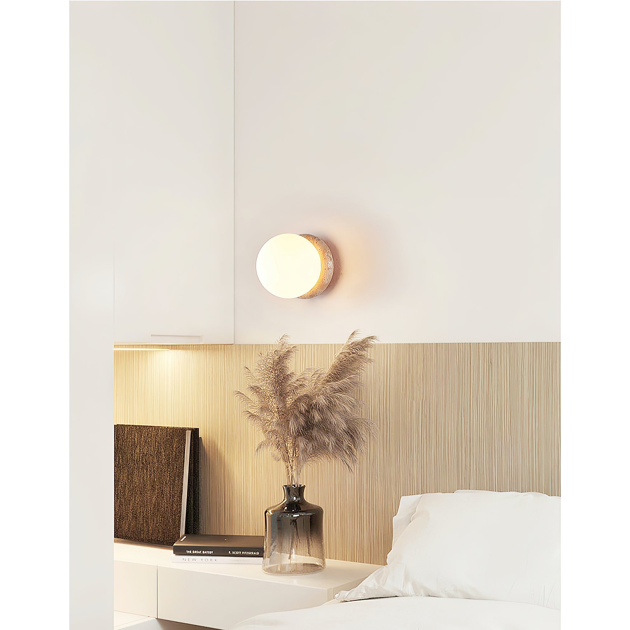 Blikuvys Modern Minimalist Travertine Glass Wall Lamp - Letslighting