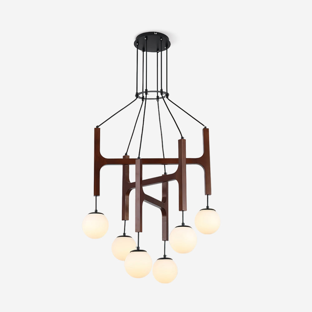 Terra Geometrischer Kronleuchter aus Holz-Letslighting