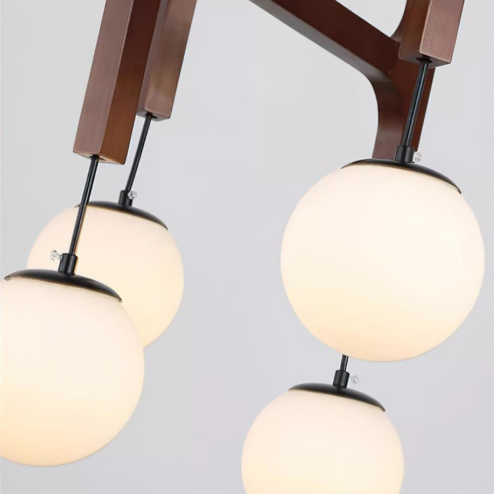 Terra Geometrischer Kronleuchter aus Holz-Letslighting