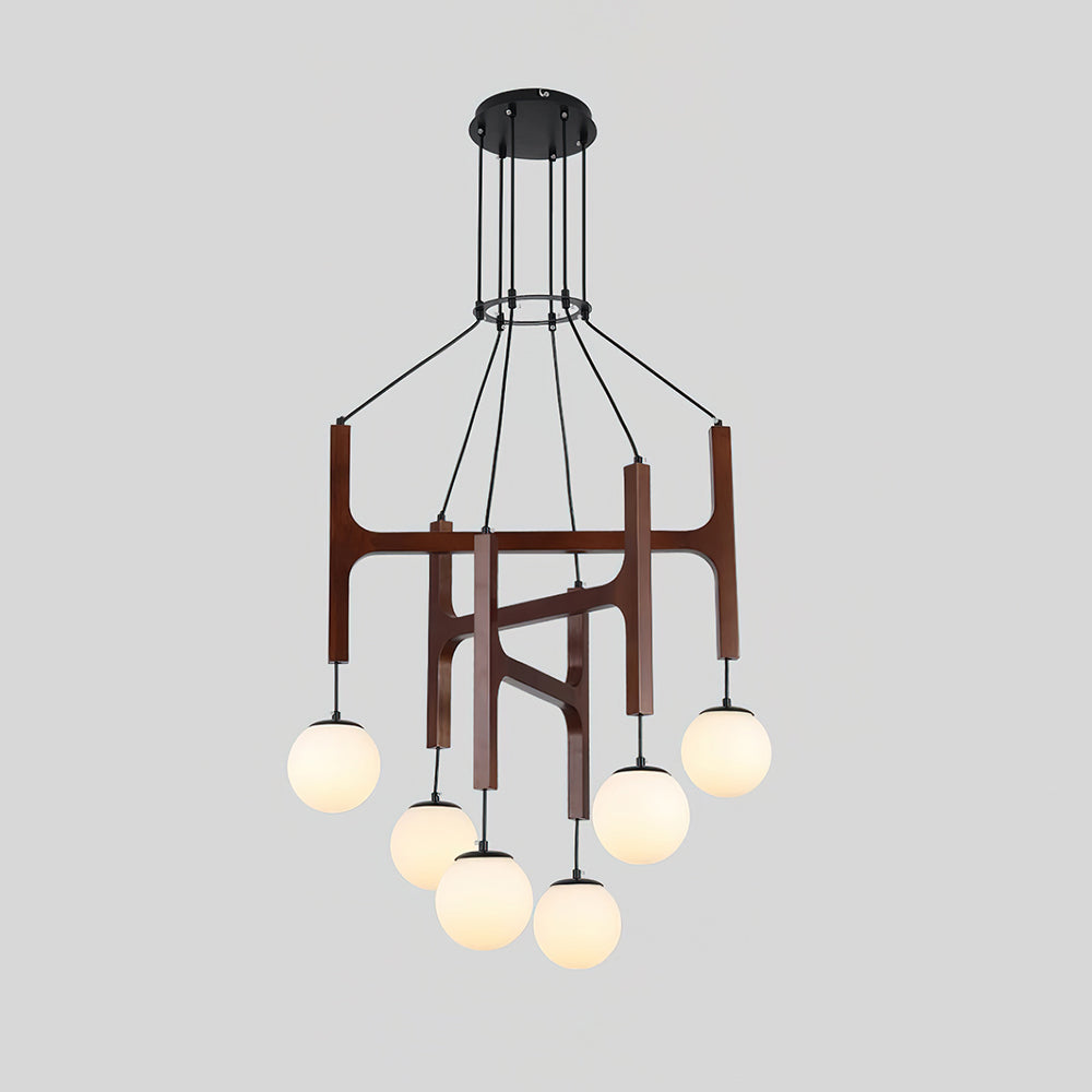Terra Geometrischer Kronleuchter aus Holz-Letslighting