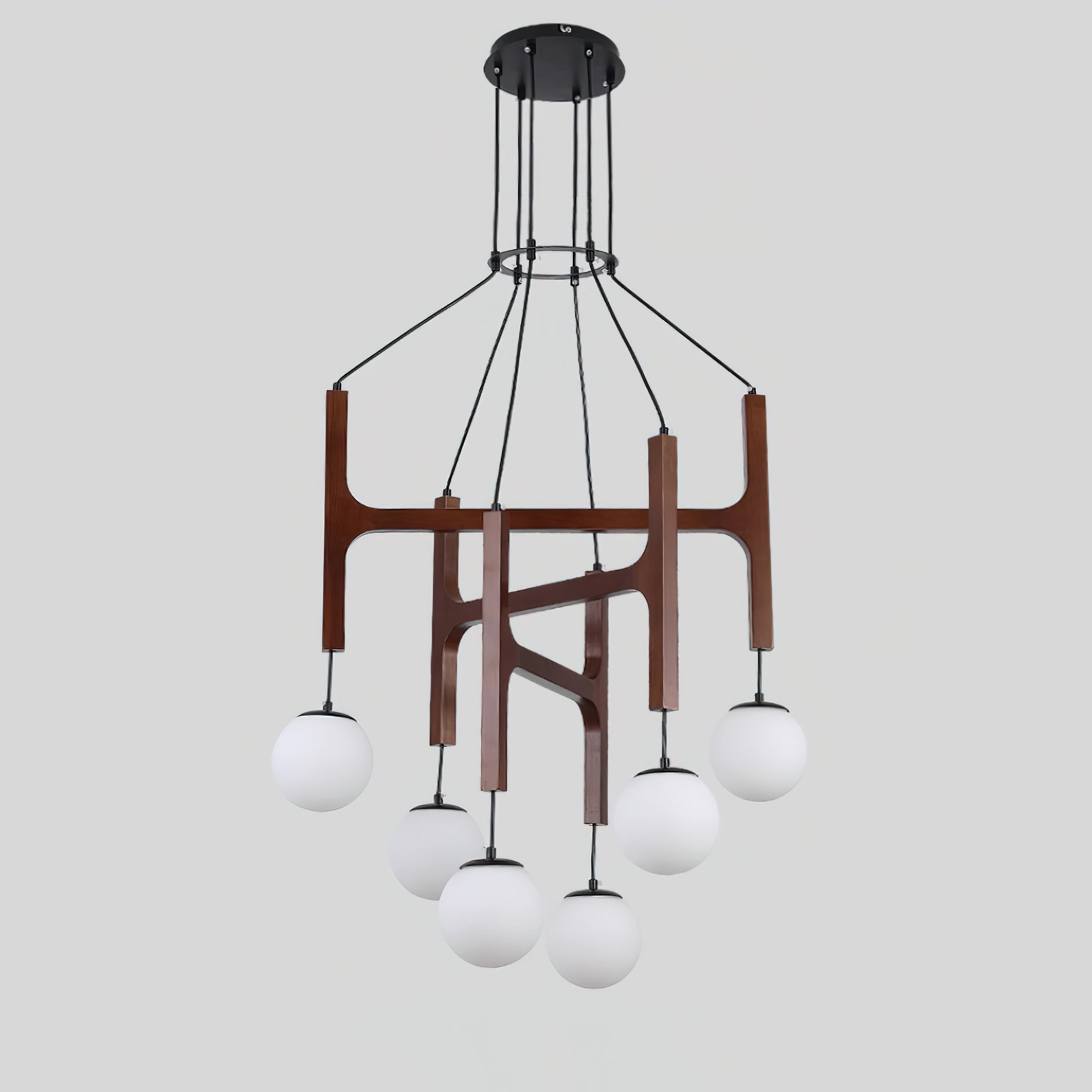 Terra Geometrischer Kronleuchter aus Holz-Letslighting