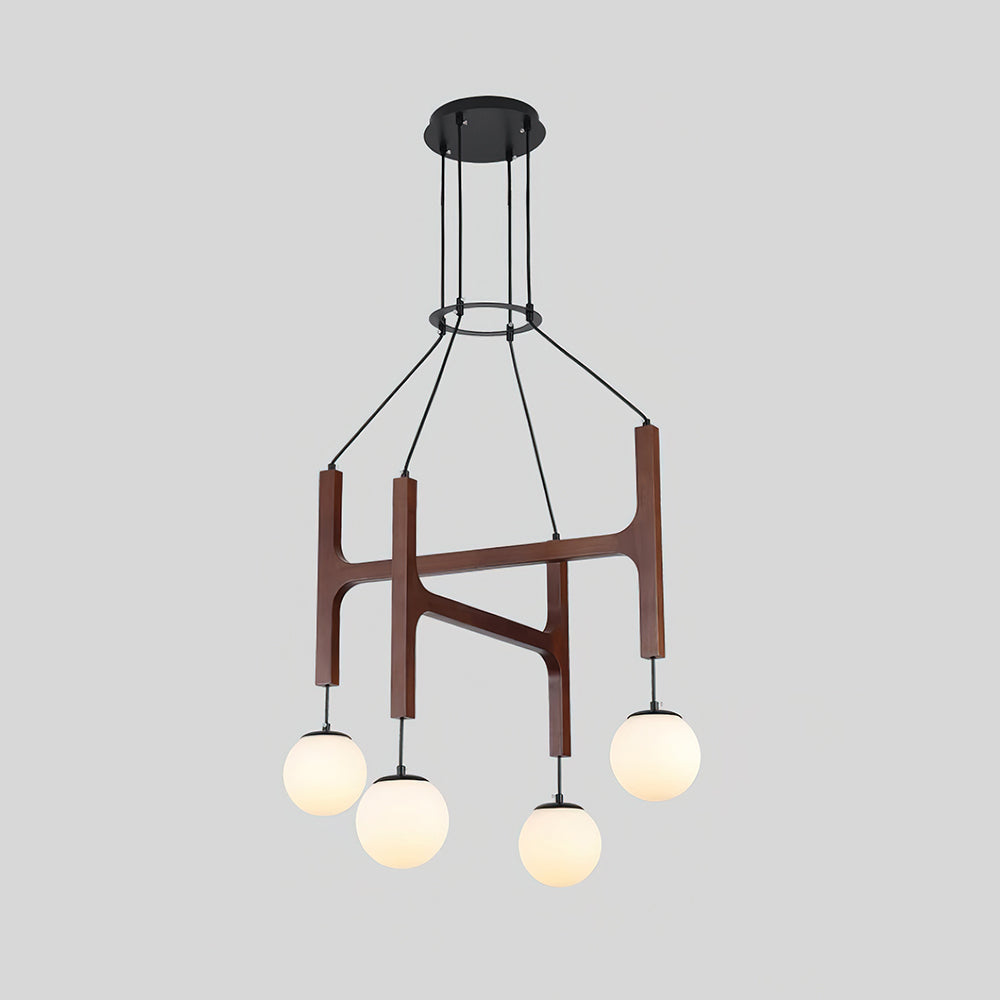 Terra Geometrischer Kronleuchter aus Holz-Letslighting