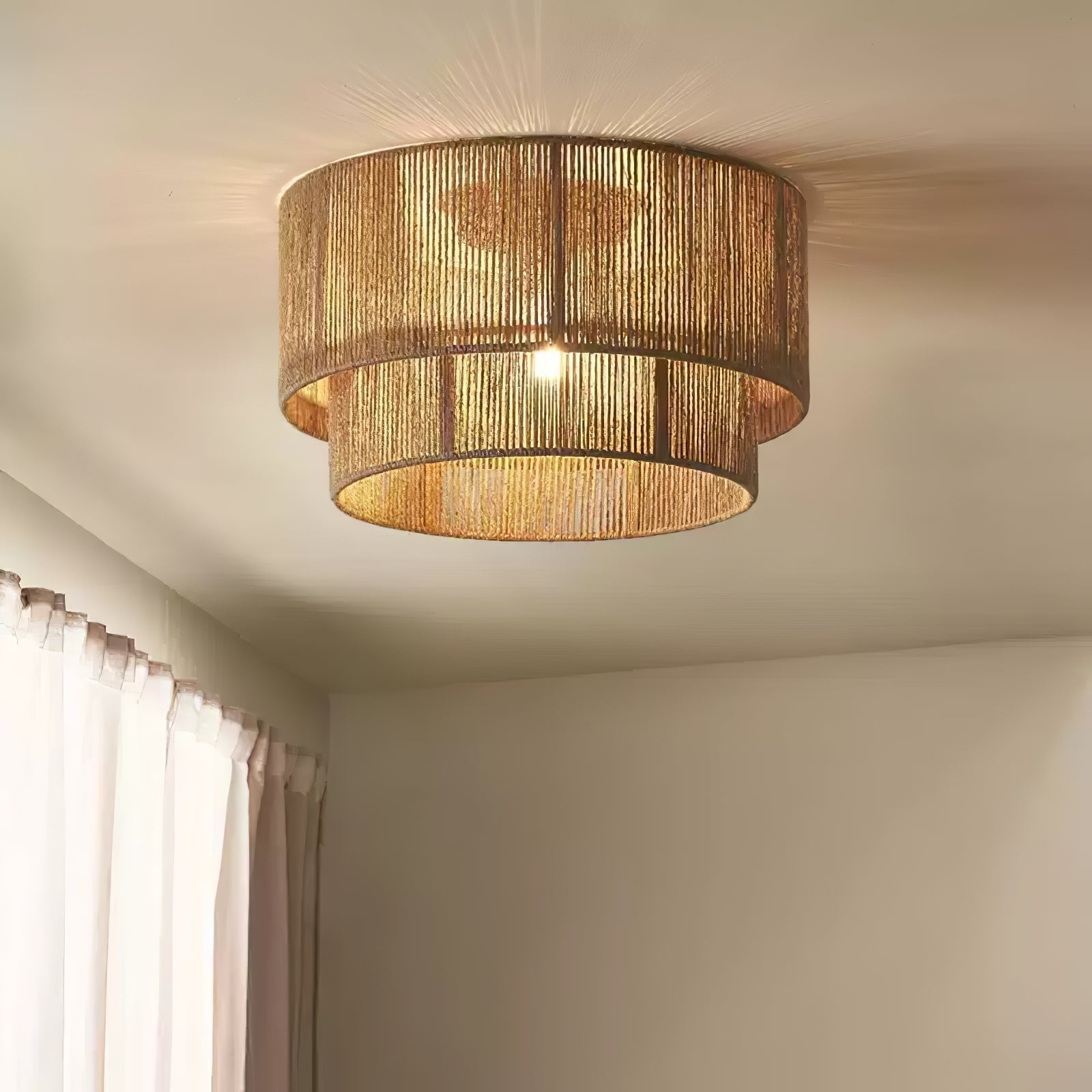 Cevynara Elegance Deckenleuchte aus Natürlichem Gewebe-Letslighting