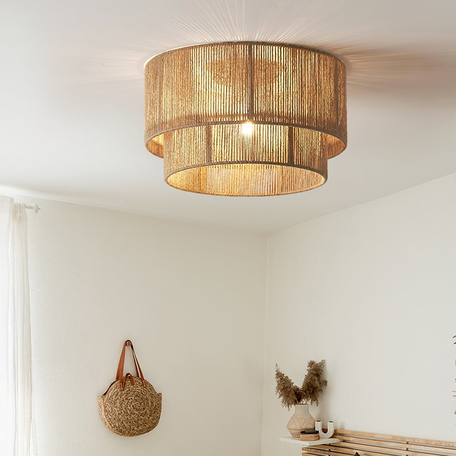 Cevynara Elegance Deckenleuchte aus Natürlichem Gewebe-Letslighting
