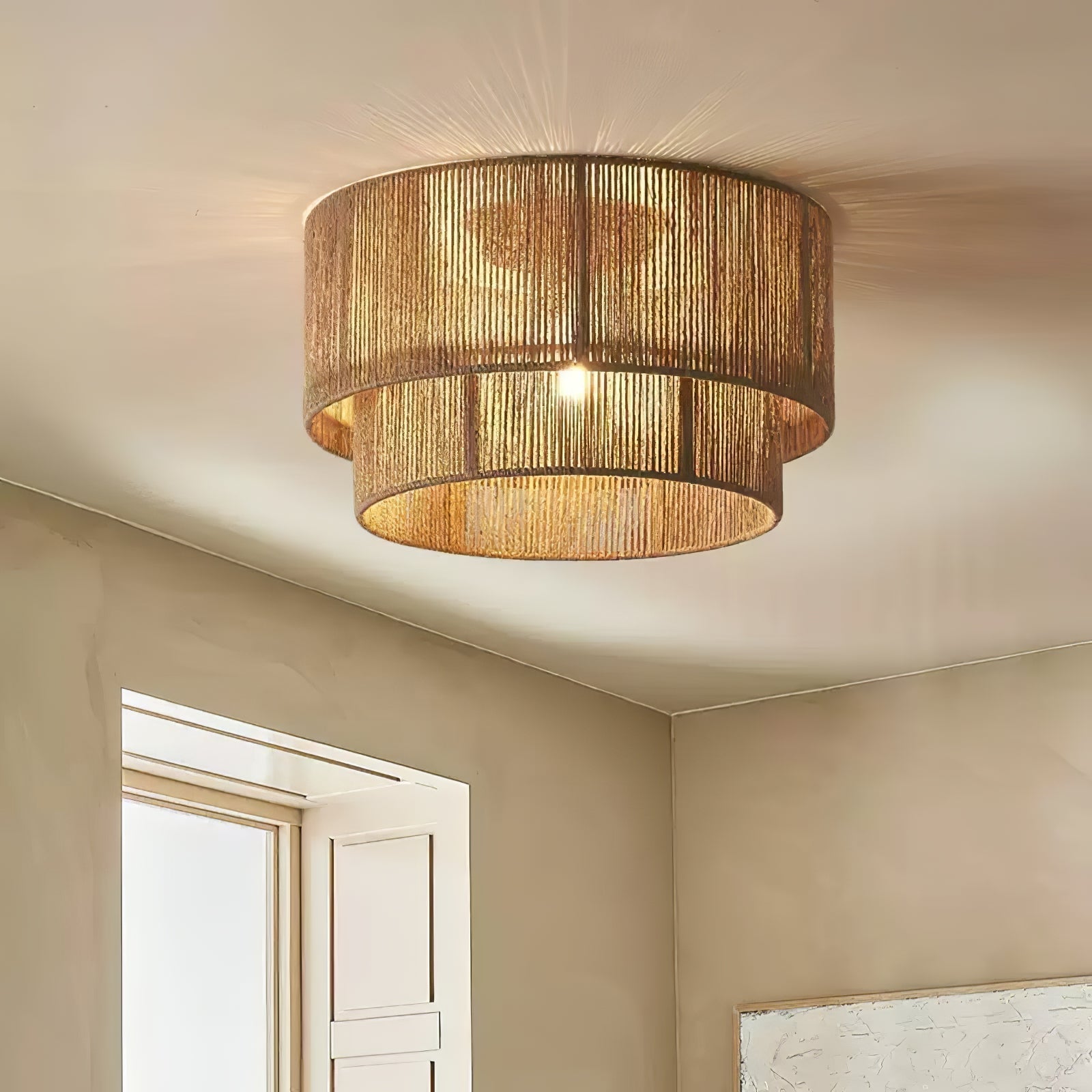 Cevynara Elegance Deckenleuchte aus Natürlichem Gewebe-Letslighting