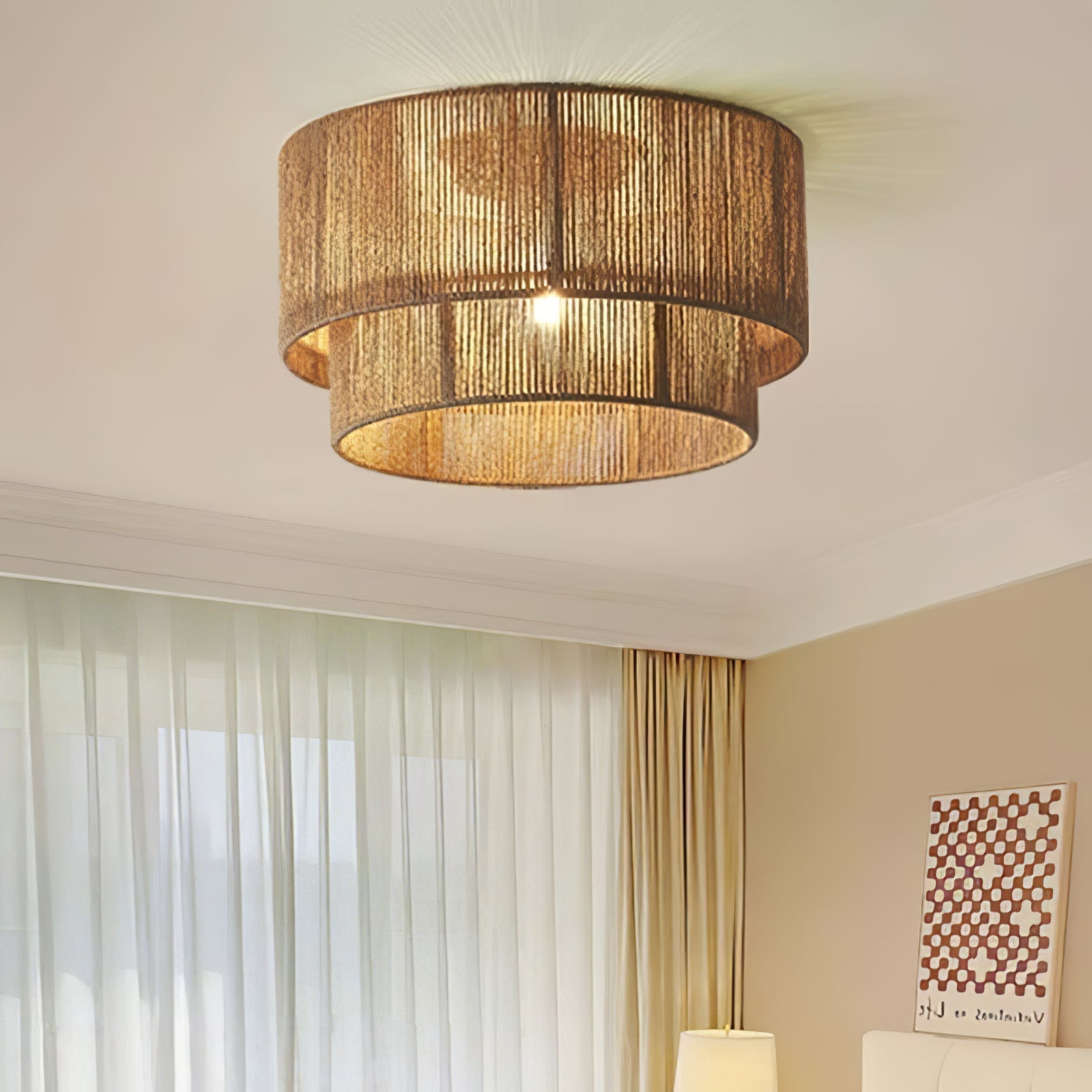 Cevynara Elegance Deckenleuchte aus Natürlichem Gewebe-Letslighting