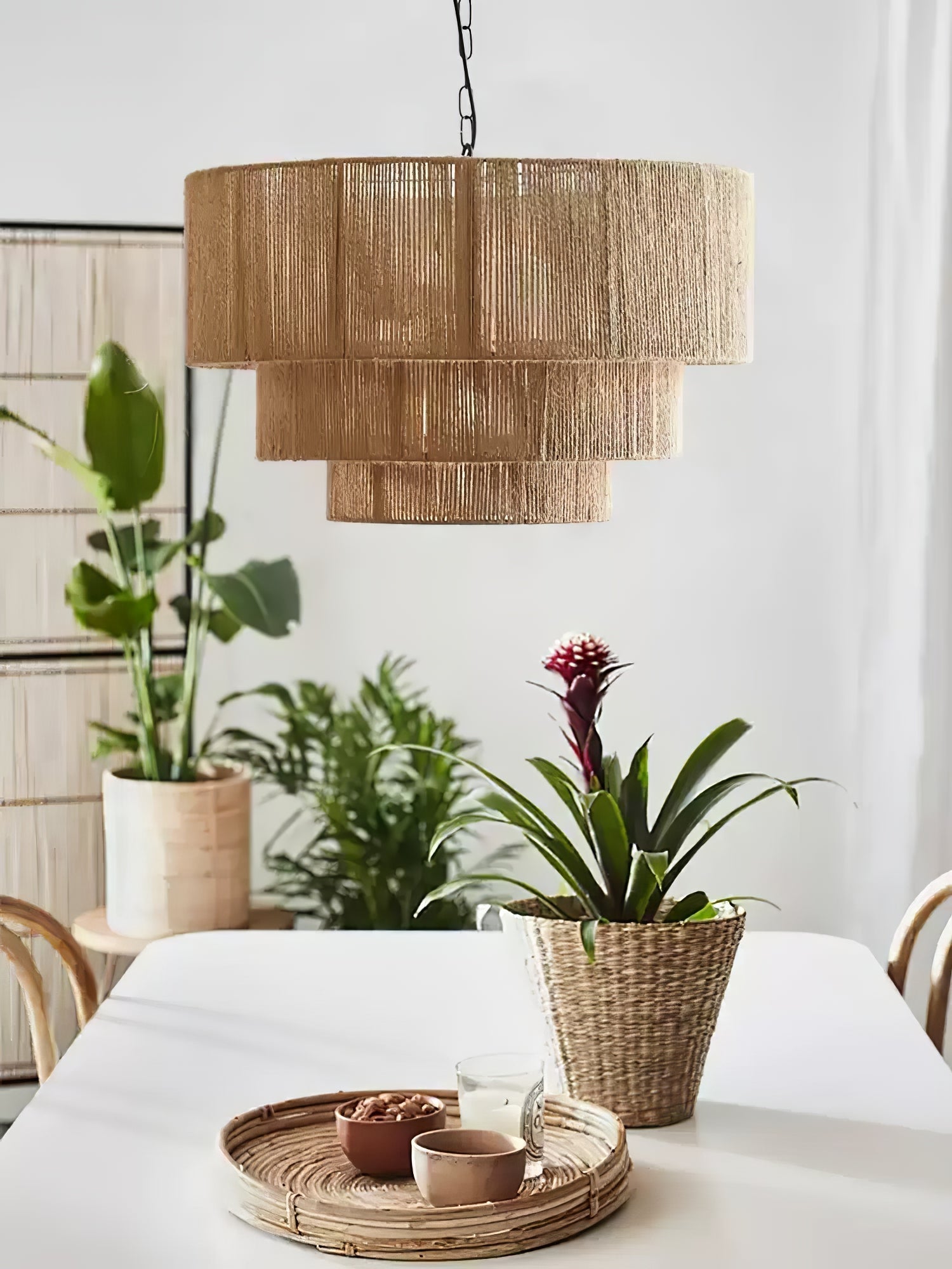 Cascade Rustikal Jute Pendelleuchte Leuchte-Letslighting