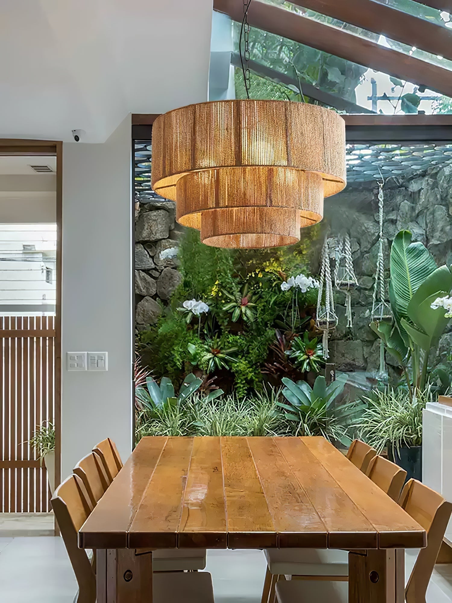 Cascade Rustikal Jute Pendelleuchte Leuchte-Letslighting