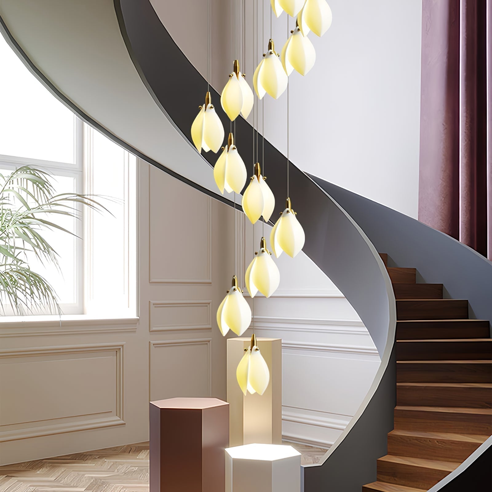 Caphayra Kronleuchter aus Keramik und Messing-Letslighting