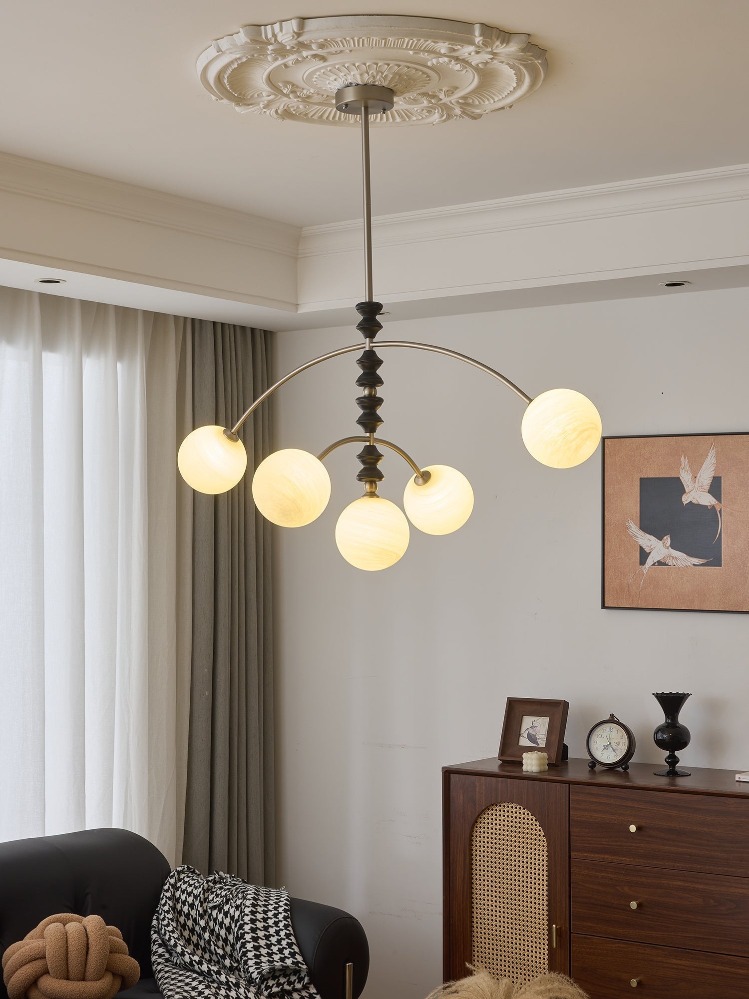 Cucarara Traditioneller Nordischer Bogen-Holzleuchter-Letslighting