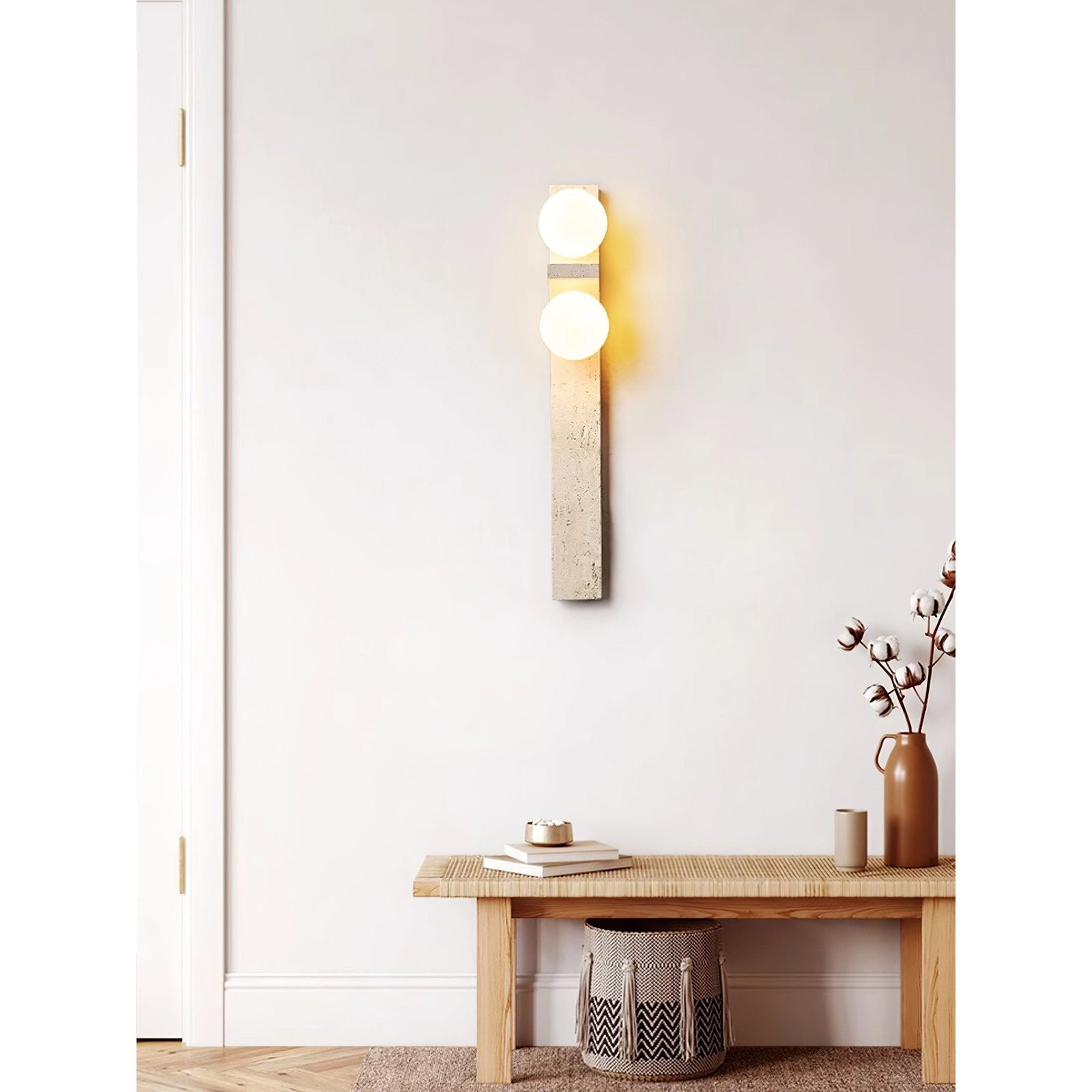 Eirikuvys Organic Modern Minimalist Travertine Wall Sconce - Letslighting