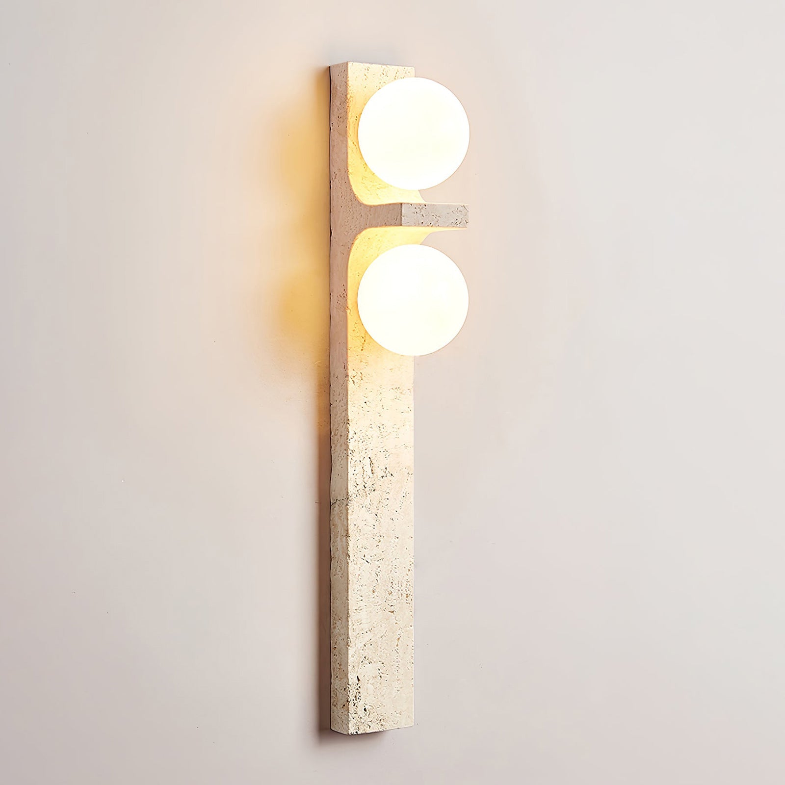 Eirikuvys Organic Modern Minimalist Travertine Wall Sconce - Letslighting