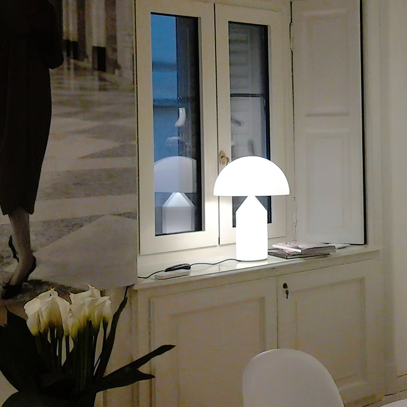 Atollo Modern Minimalistisch Alabaster Tischleuchte-Letslighting