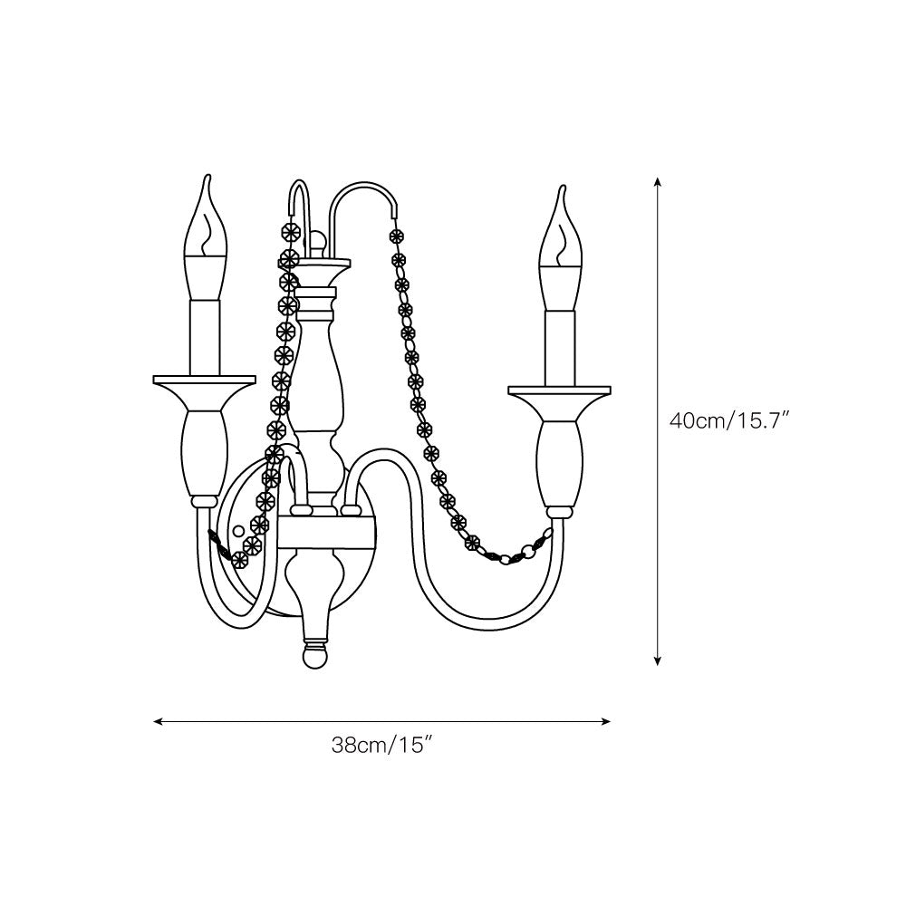 Jarnbruvys Traditionelle Kerzen-Kristall-Wandleuchte-Letslighting