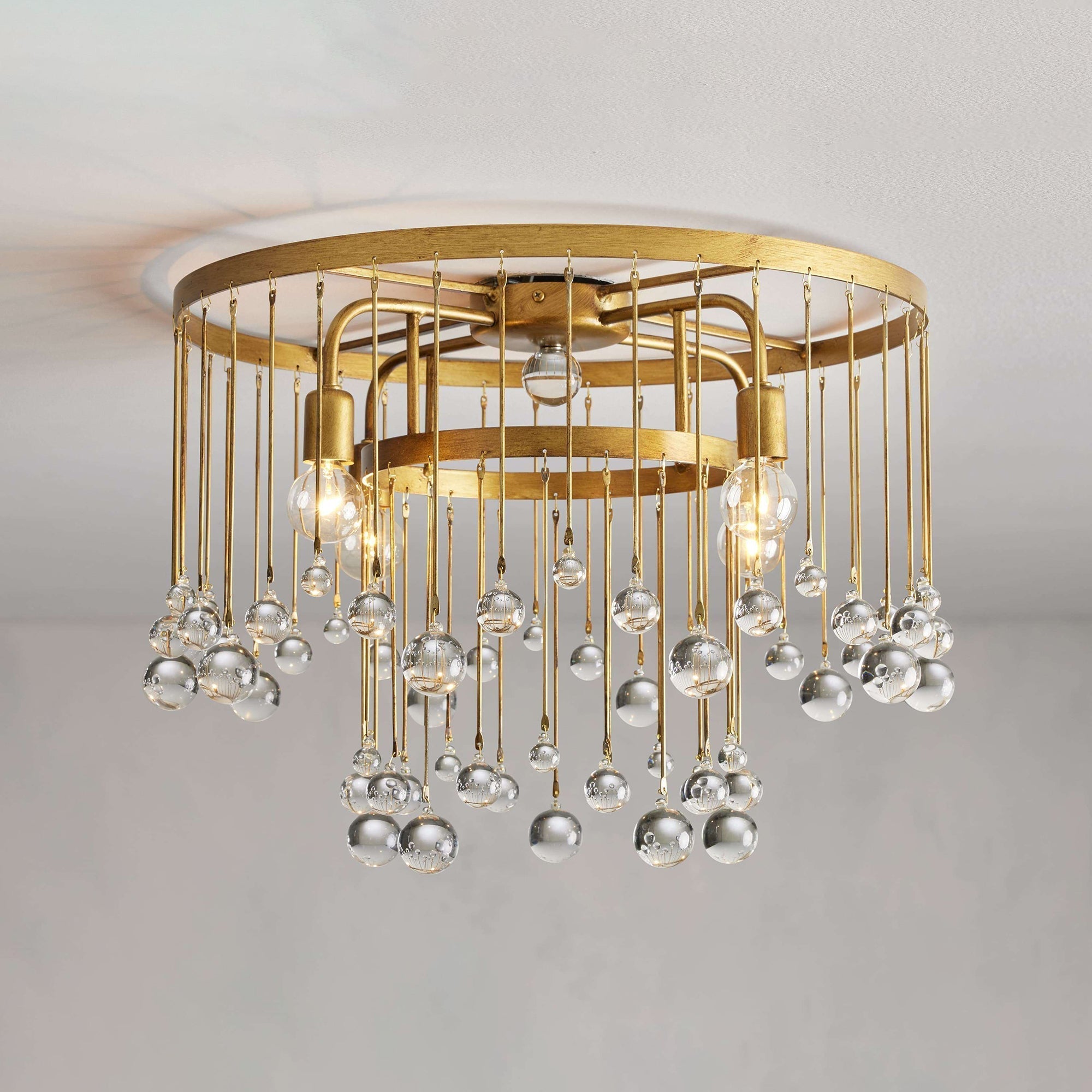 Fljotuvyo Luxuriöse Deckenleuchte aus Messing und Kristall-Letslighting