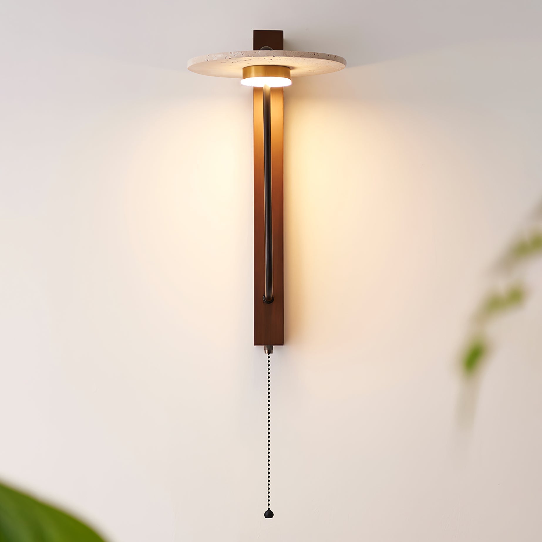Viphayra Lever Arm Travertine Wall Light - Letslighting